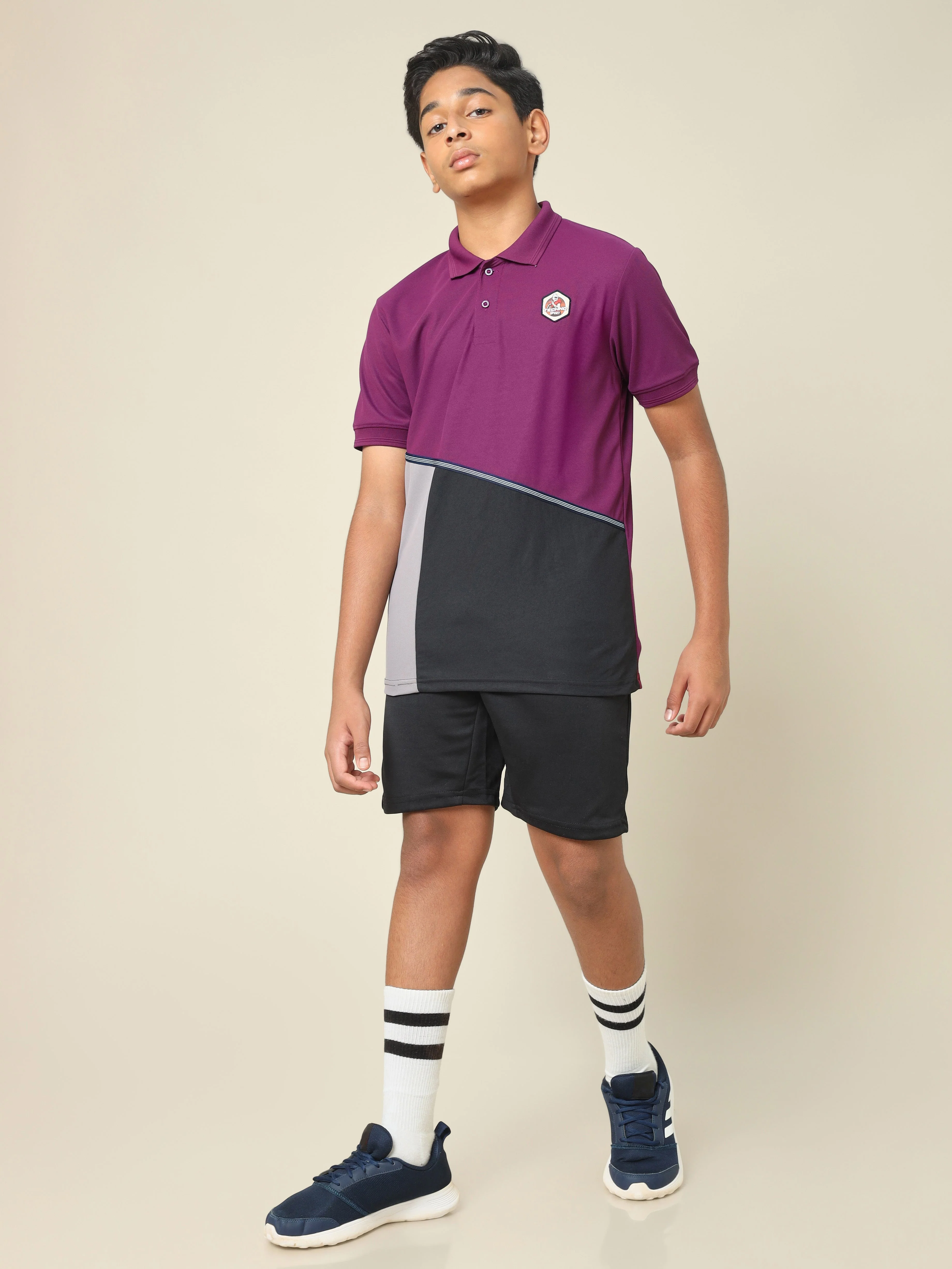 Boys Colorblock Slim Fit Polo T-shirt with MATPIQ - Image 5