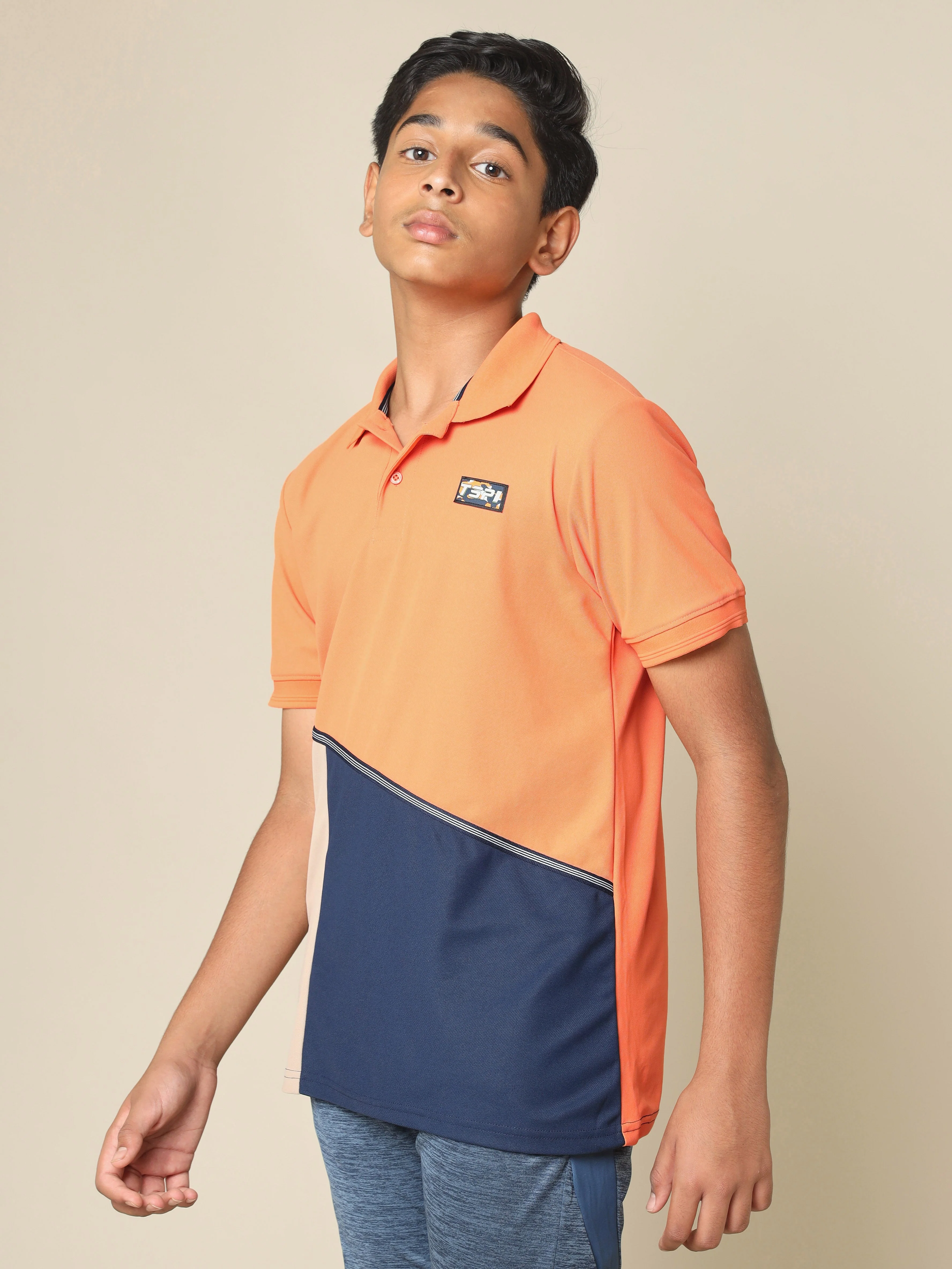 Boys Colorblock Slim Fit Polo T-shirt with MATPIQ - Image 4