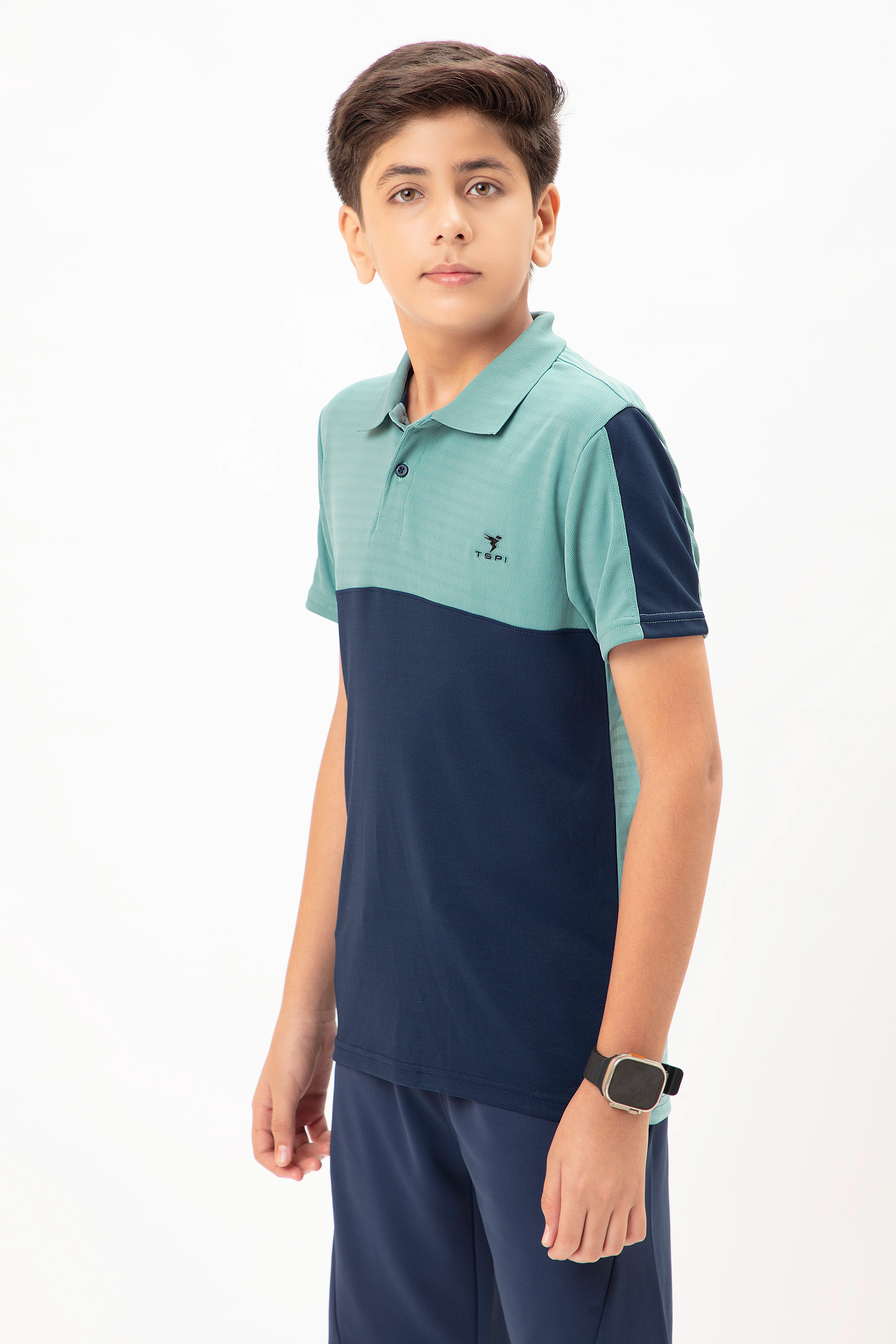 Boys Colorblock Slim Fit Polo T-shirt with TECHNO COOL+ - Image 3