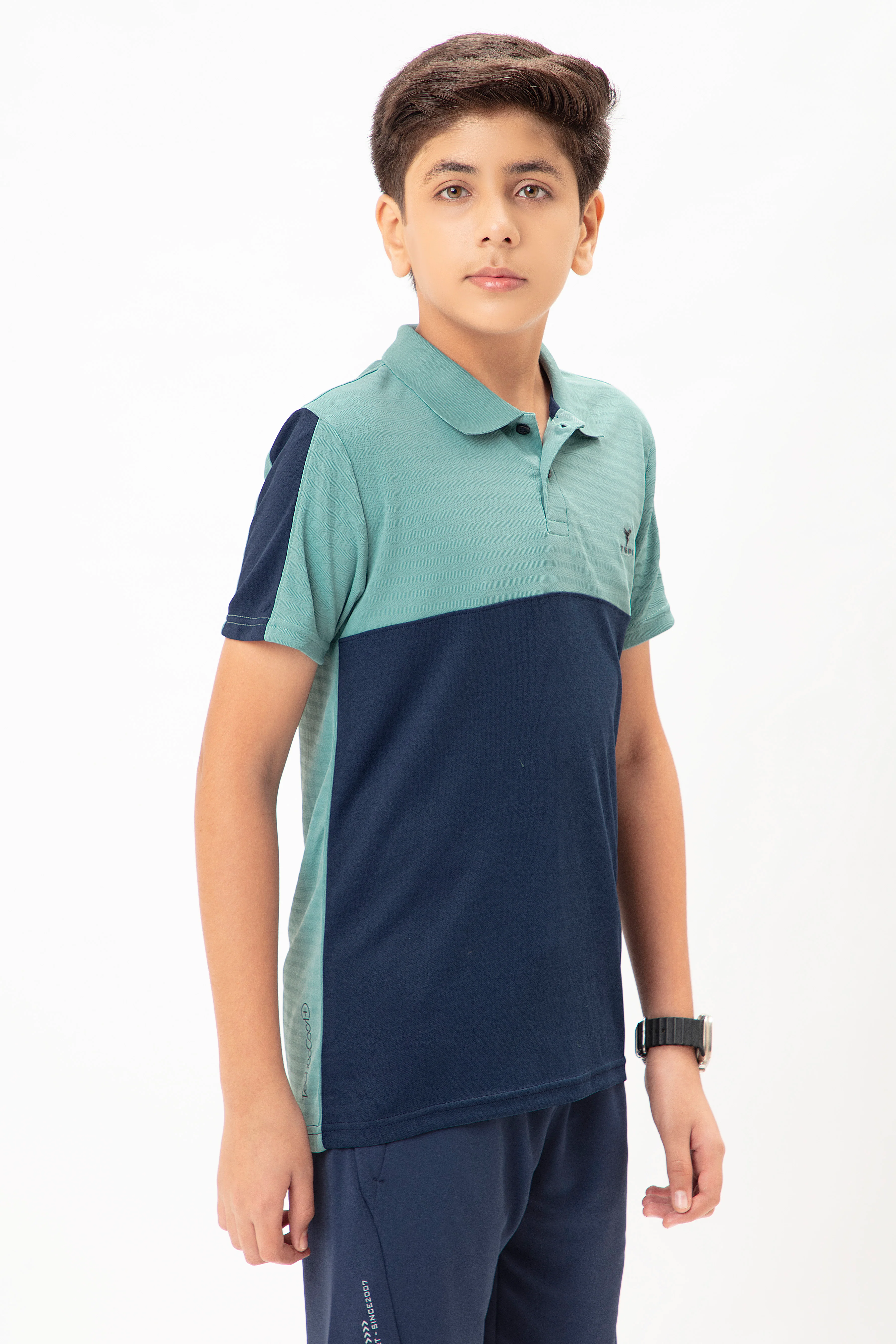 Boys Colorblock Slim Fit Polo T-shirt with TECHNO COOL+ - Image 4
