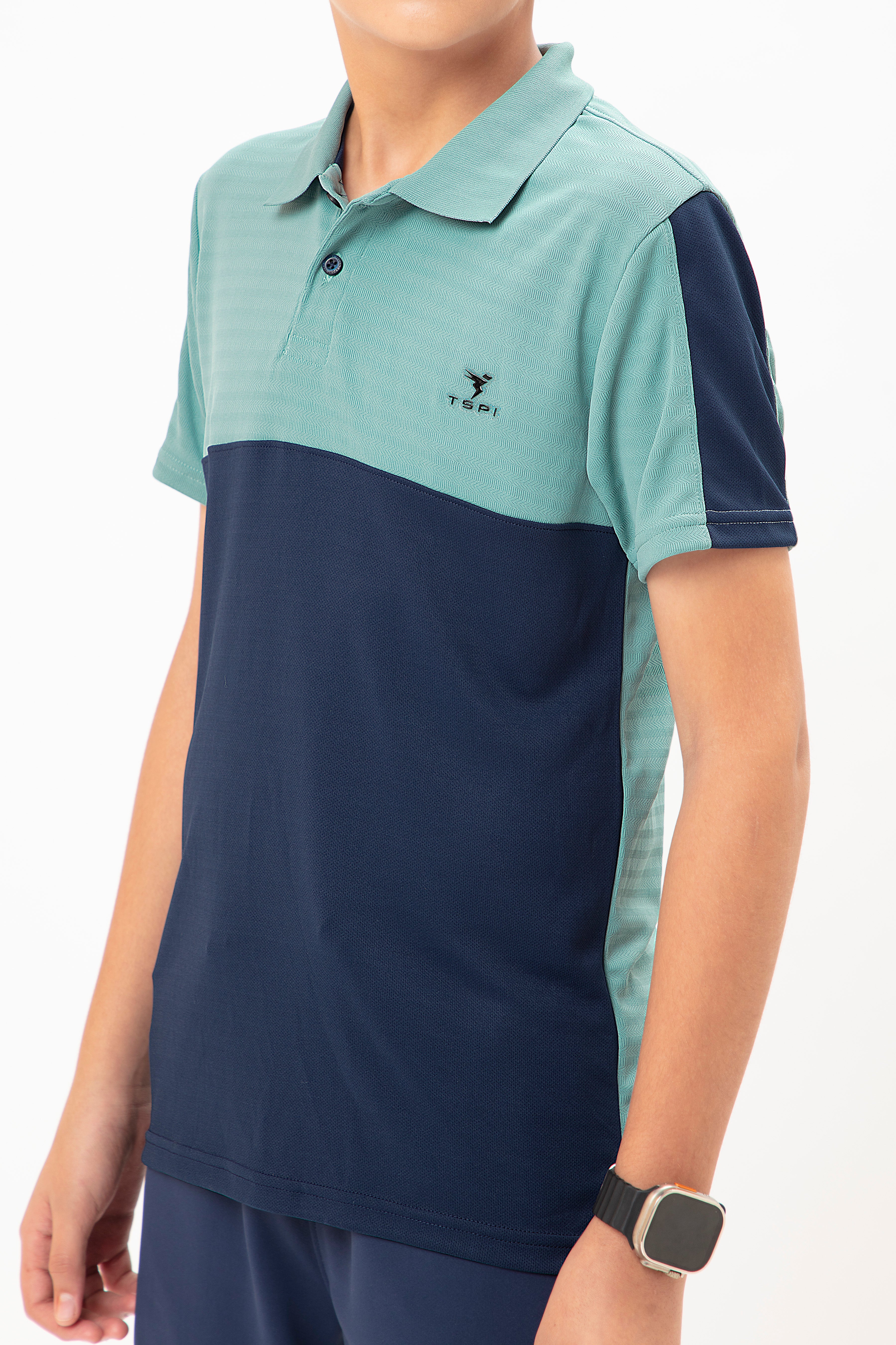 Boys Colorblock Slim Fit Polo T-shirt with TECHNO COOL+ - Image 6