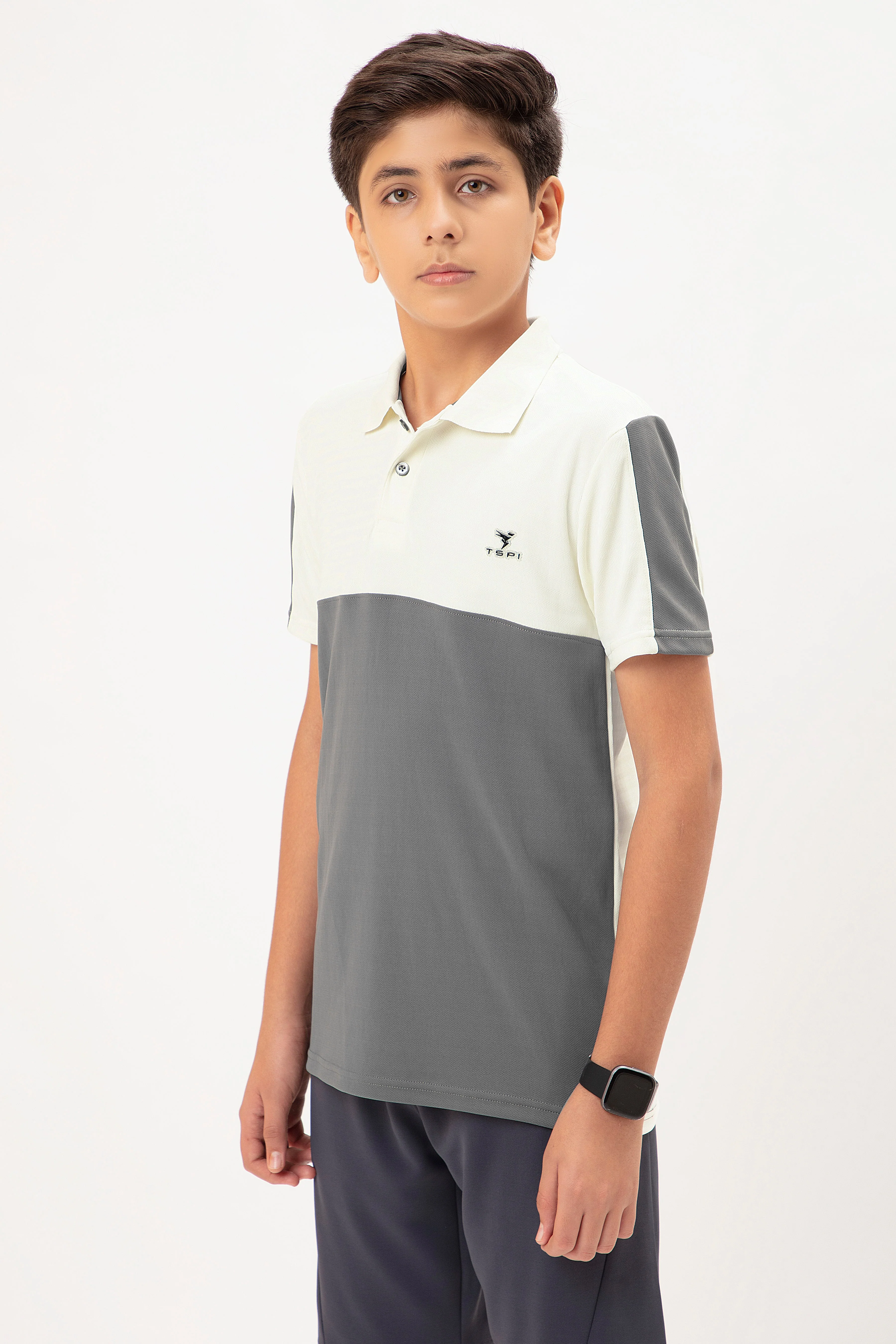 Boys Colorblock Slim Fit Polo T-shirt with TECHNO COOL+ - Image 3