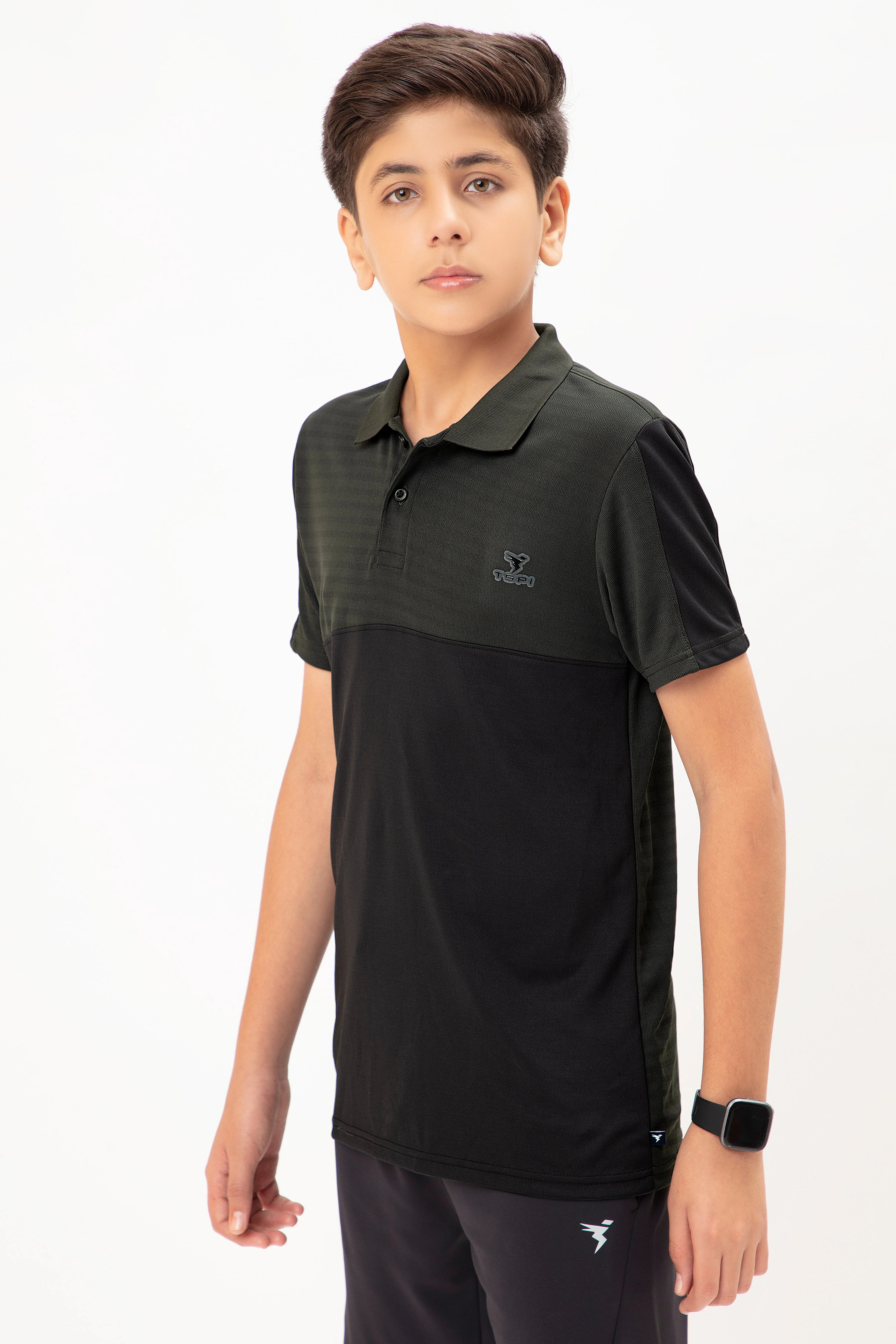 Boys Colorblock Slim Fit Polo T-shirt with TECHNO COOL+ - Image 3