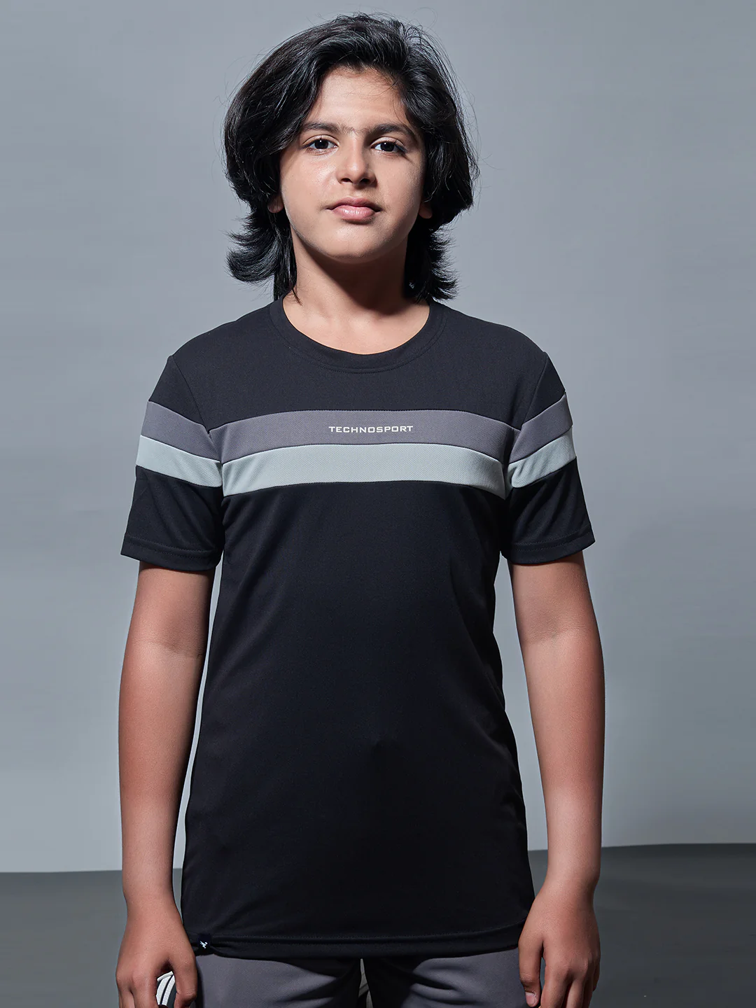 Boys Colorblock Slim Fit Round Neck Sports T-shirt with TECHNO DRY - Image 4
