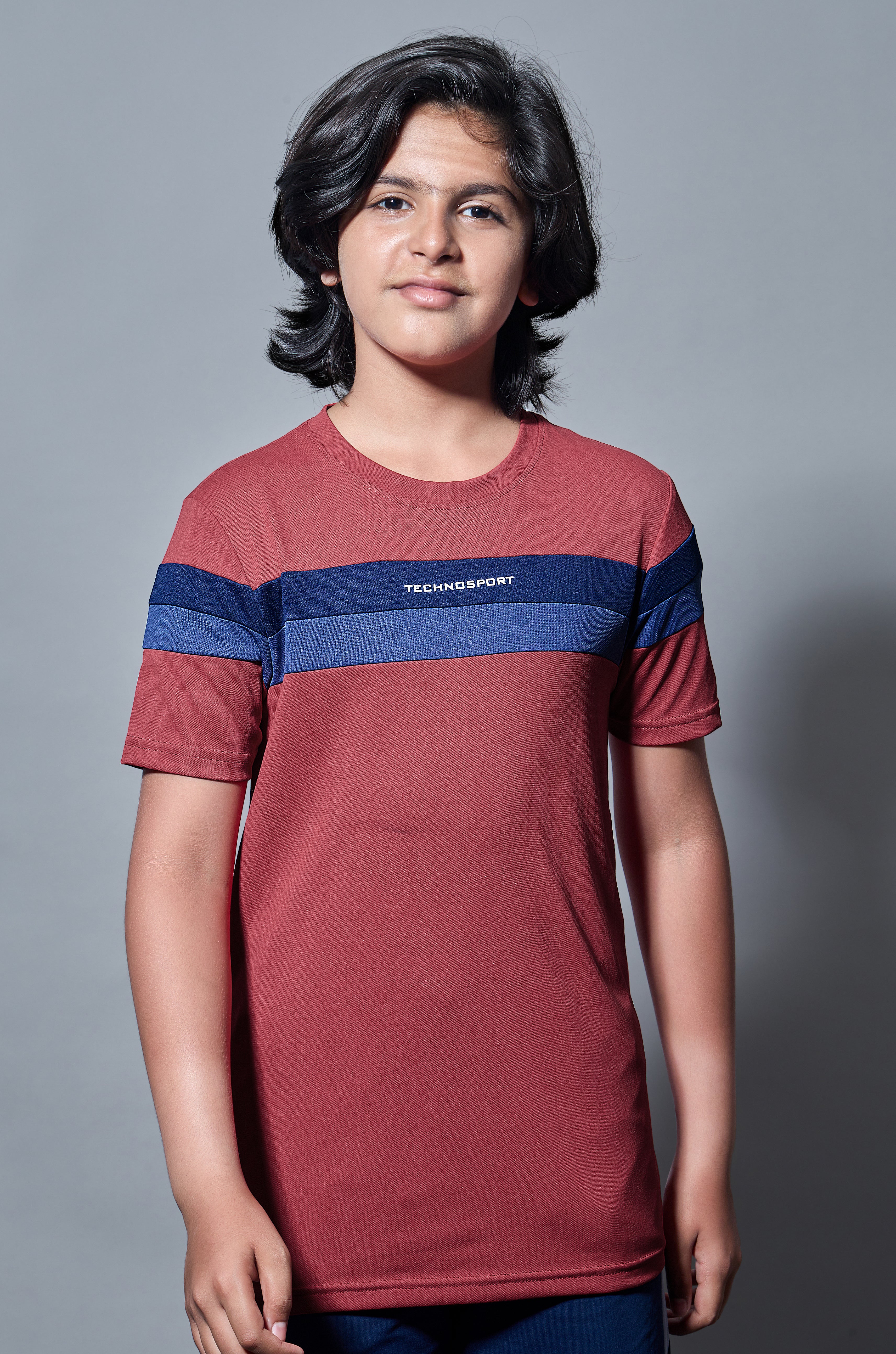 Boys Colorblock Slim Fit Round Neck Sports T-shirt with TECHNO DRY - Image 2