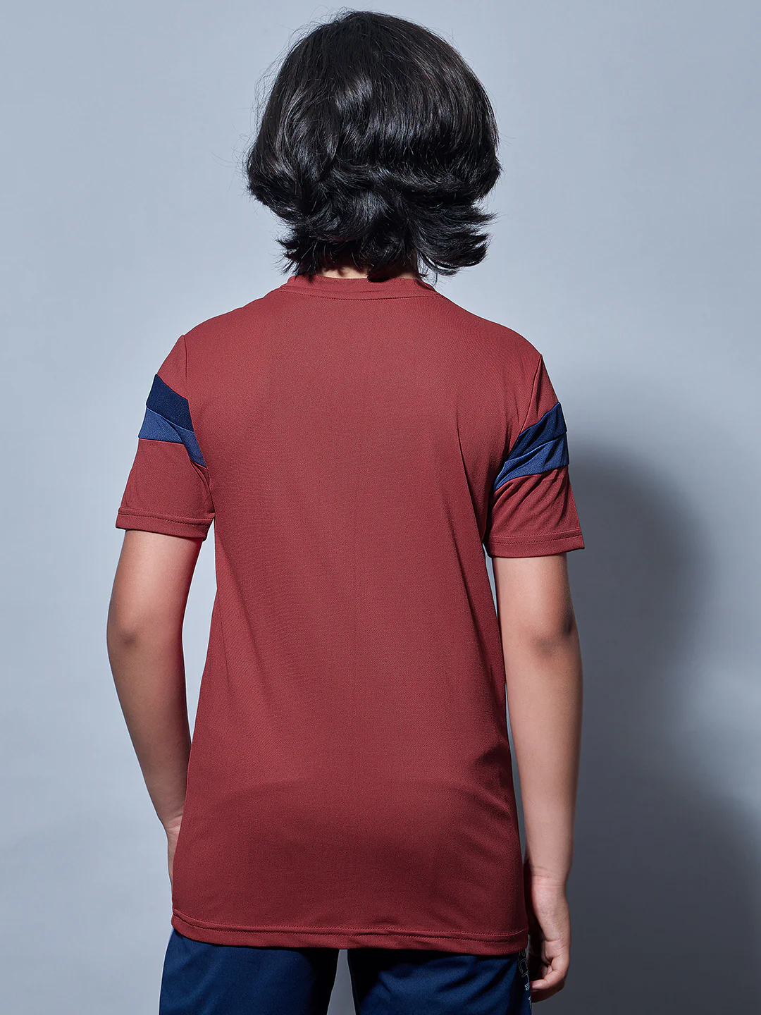 Boys Colorblock Slim Fit Round Neck Sports T-shirt with TECHNO DRY - Image 3