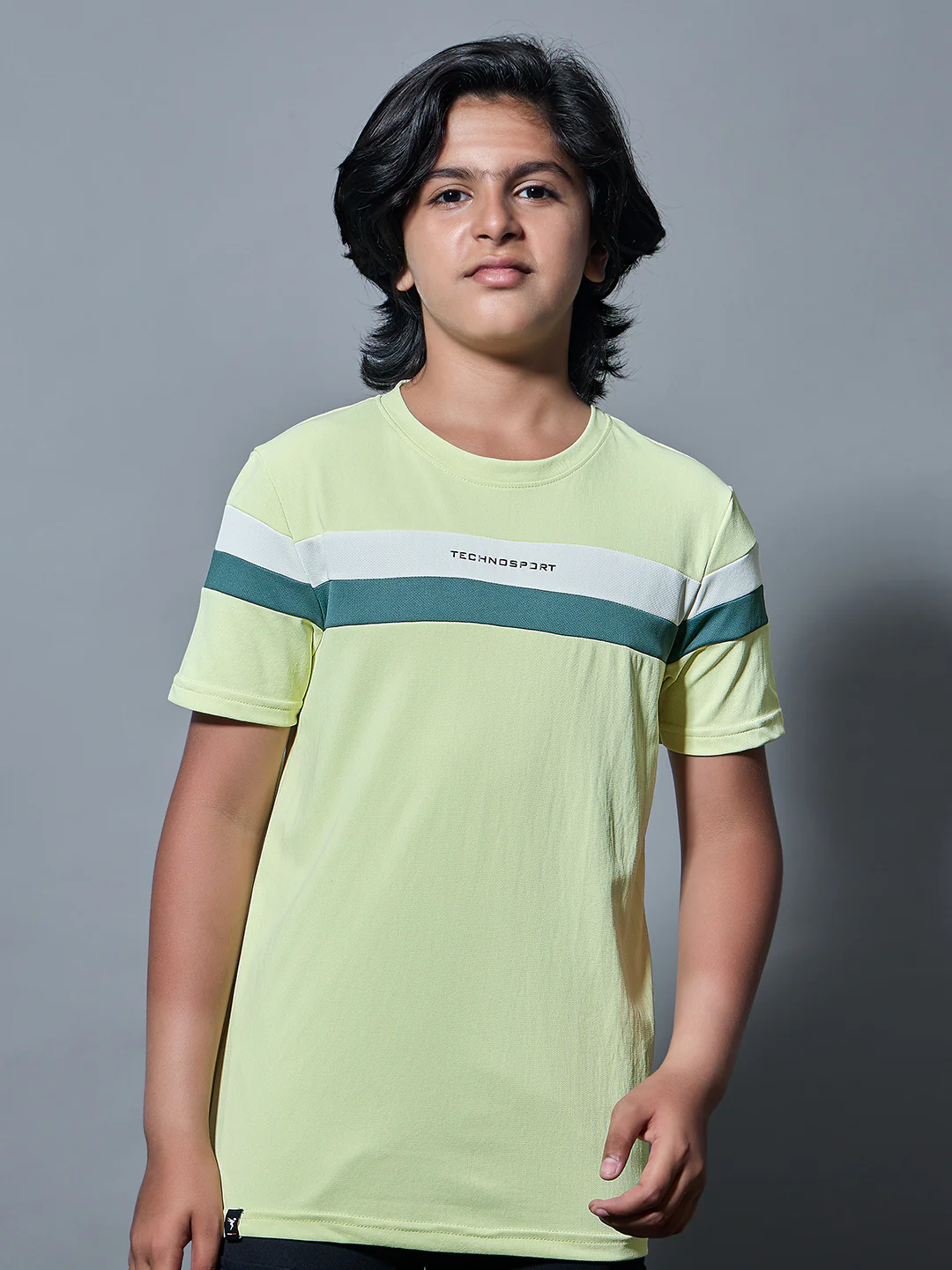 Boys Colorblock Slim Fit Round Neck Sports T-shirt with TECHNO DRY - Image 2