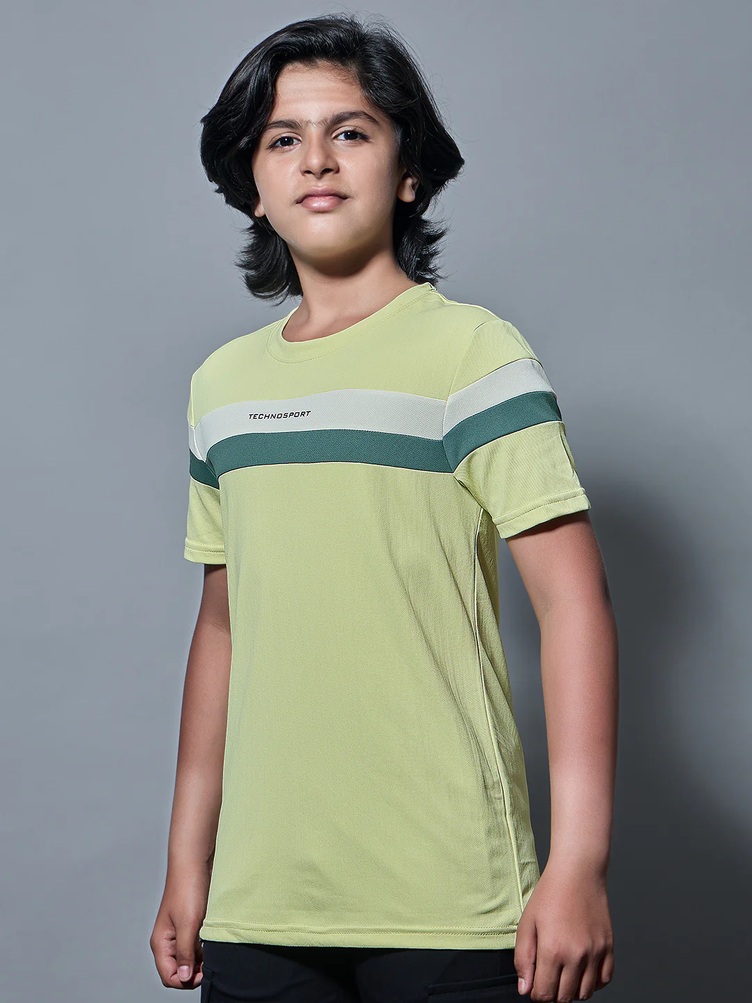 Boys Colorblock Slim Fit Round Neck Sports T-shirt with TECHNO DRY - Image 4