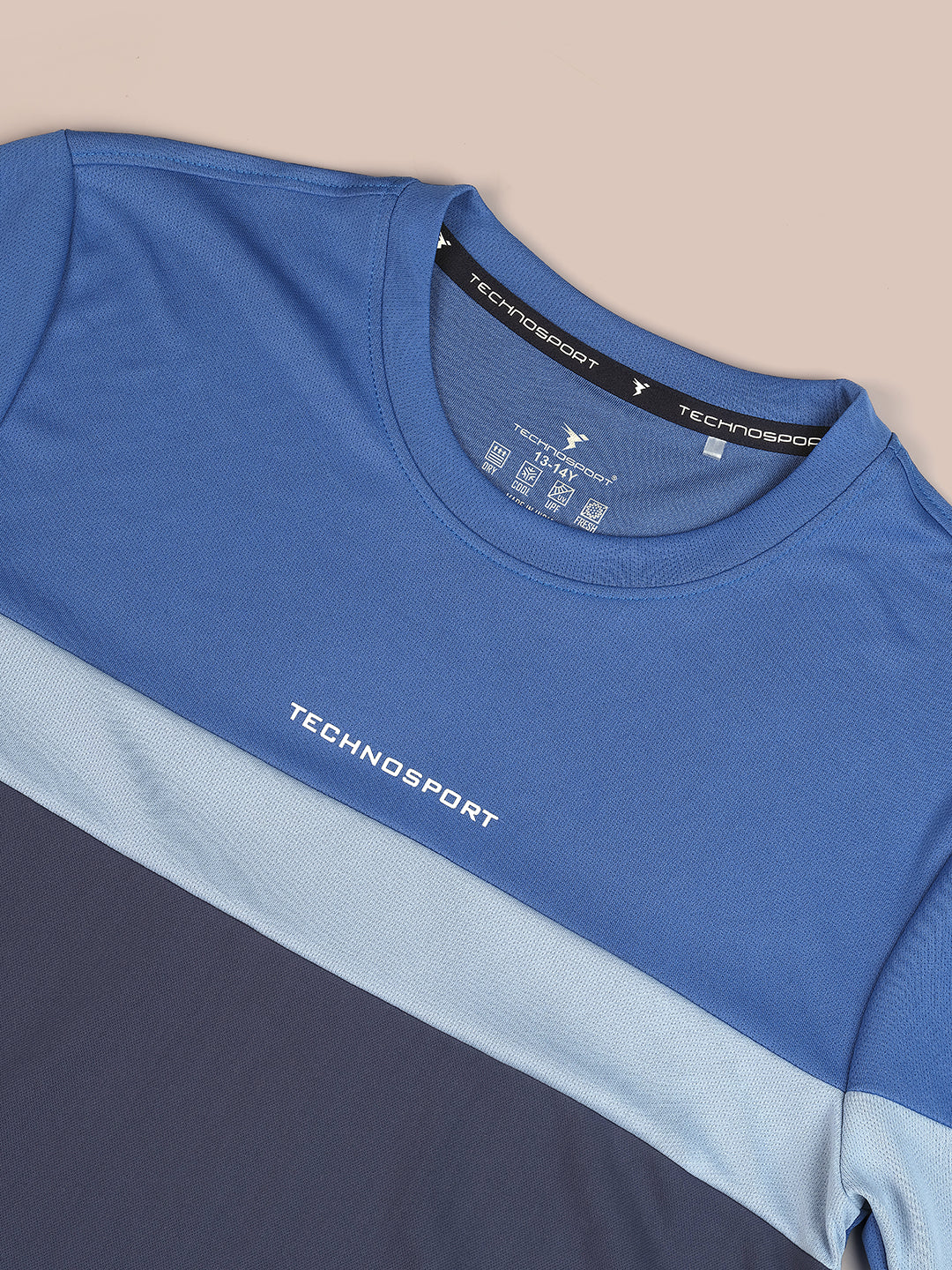 Boys Colorblock Slim Fit Round Neck Sports T-shirt with TECHNO DRY - Image 6