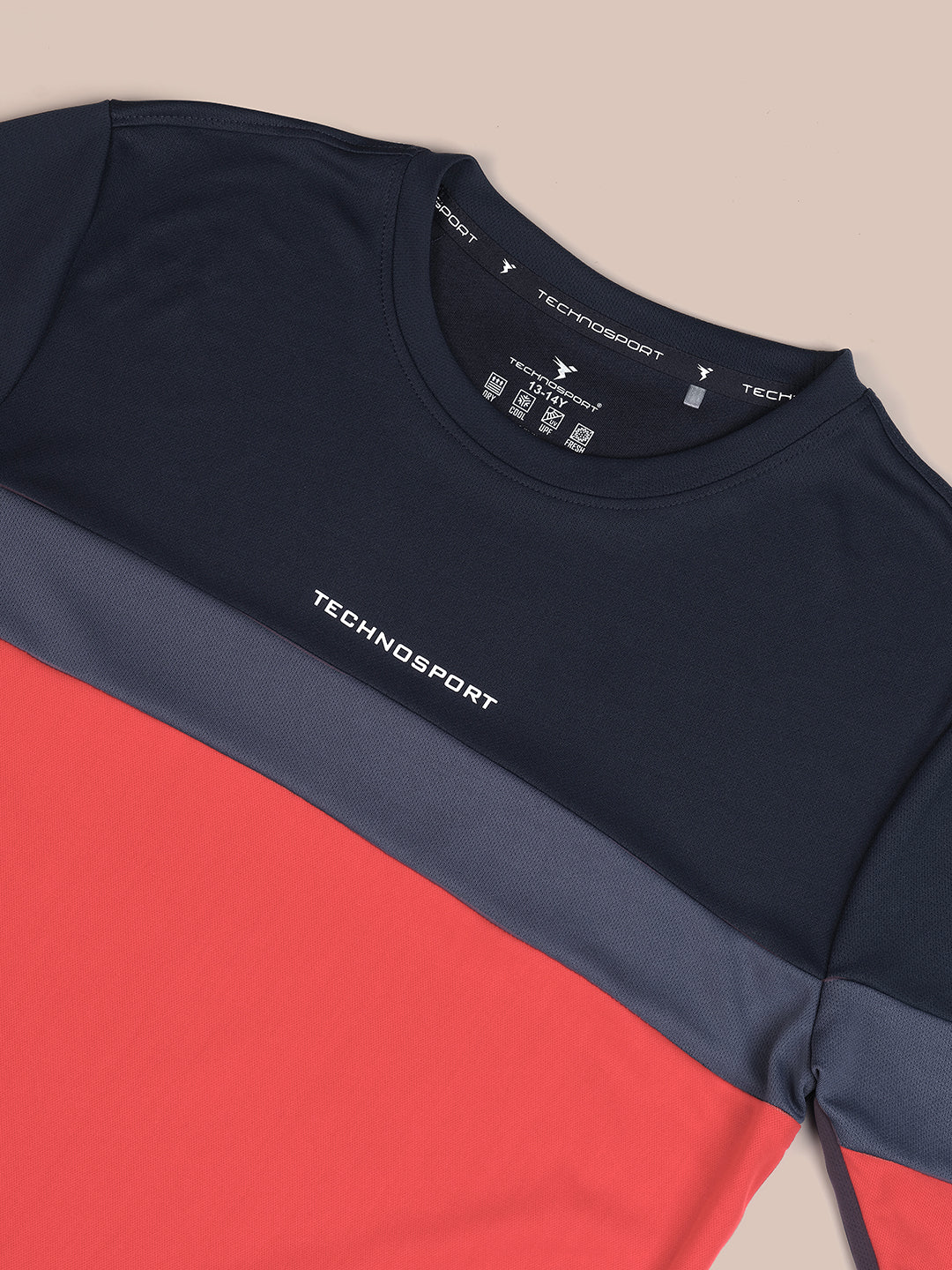 Boys Colorblock Slim Fit Round Neck Sports T-shirt with TECHNO DRY - Image 6