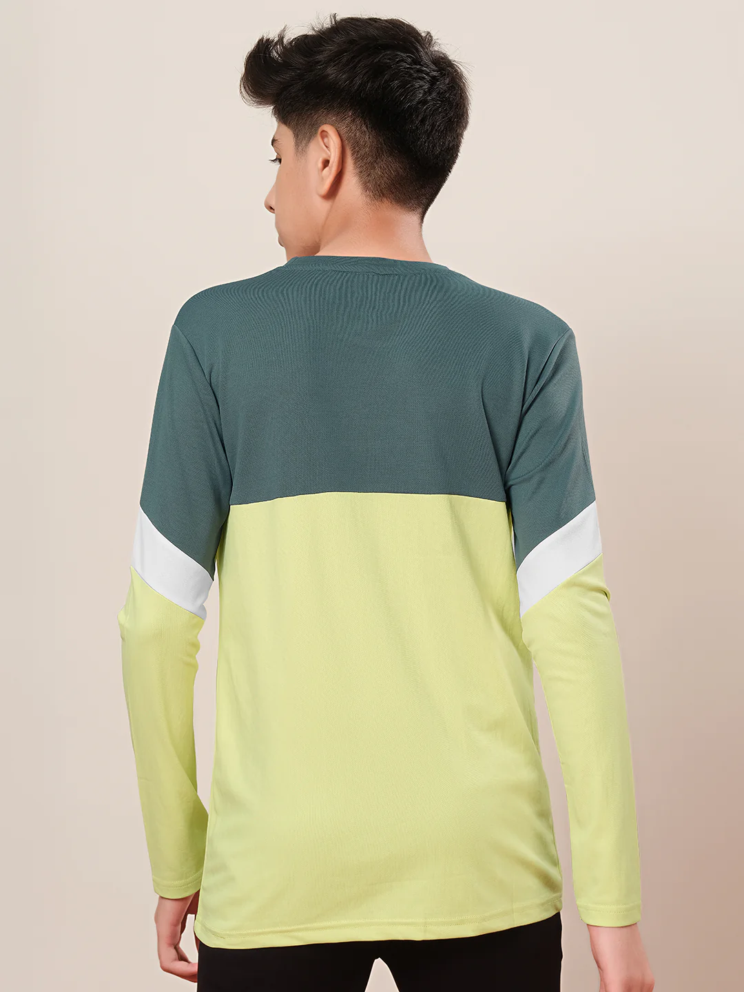 Boys Colorblock Slim Fit Round Neck Sports T-shirt with TECHNO DRY - Image 3