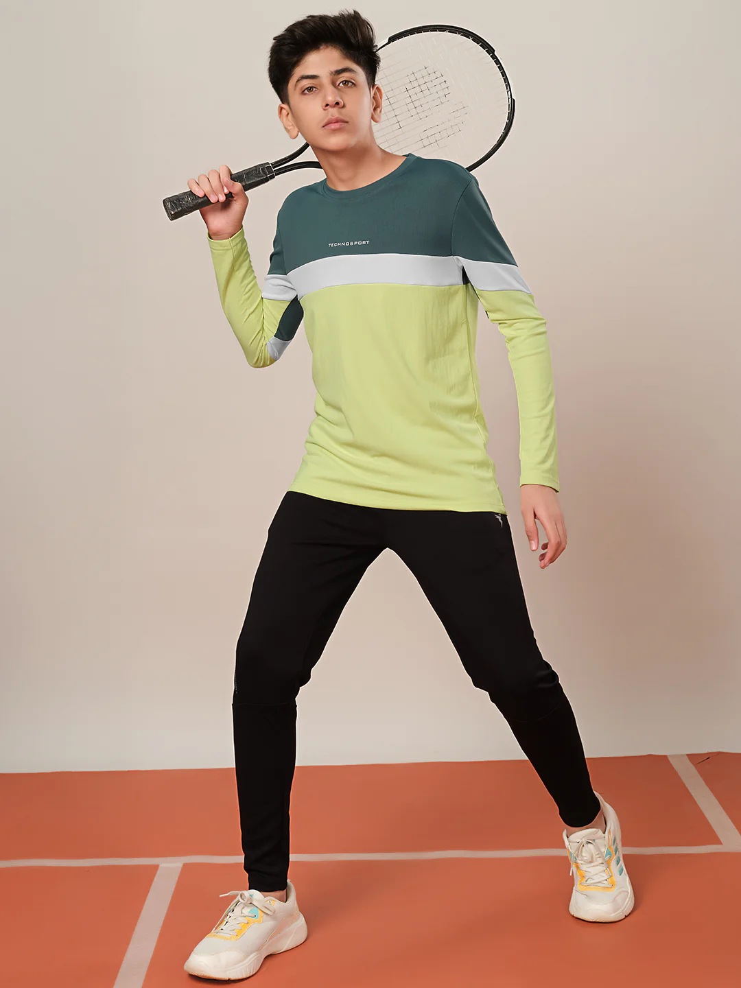 Boys Colorblock Slim Fit Round Neck Sports T-shirt with TECHNO DRY - Image 5