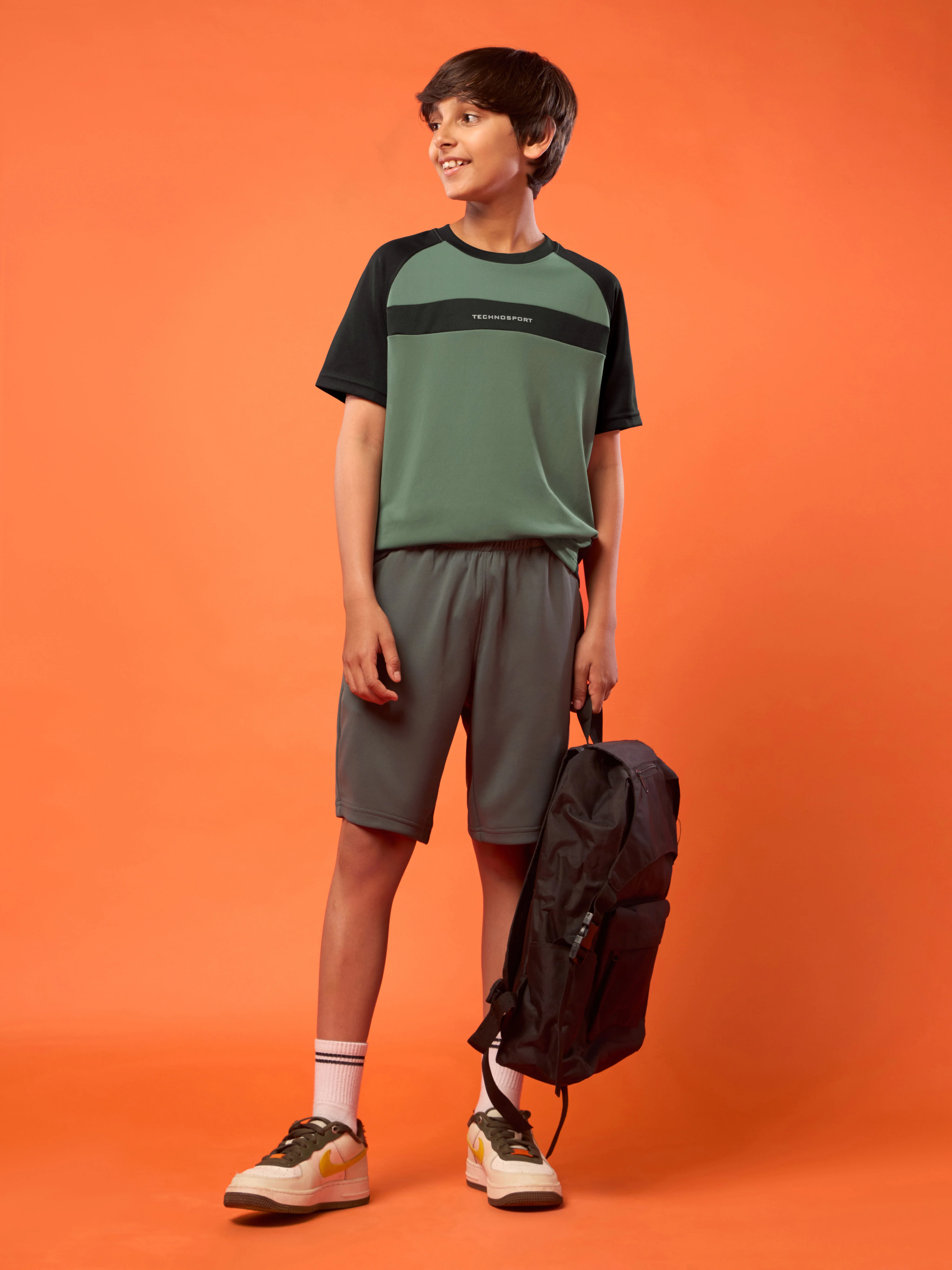 Boys Colorblock Slim Fit Round Neck T-shirt with DOUBLE COOL - Image 5