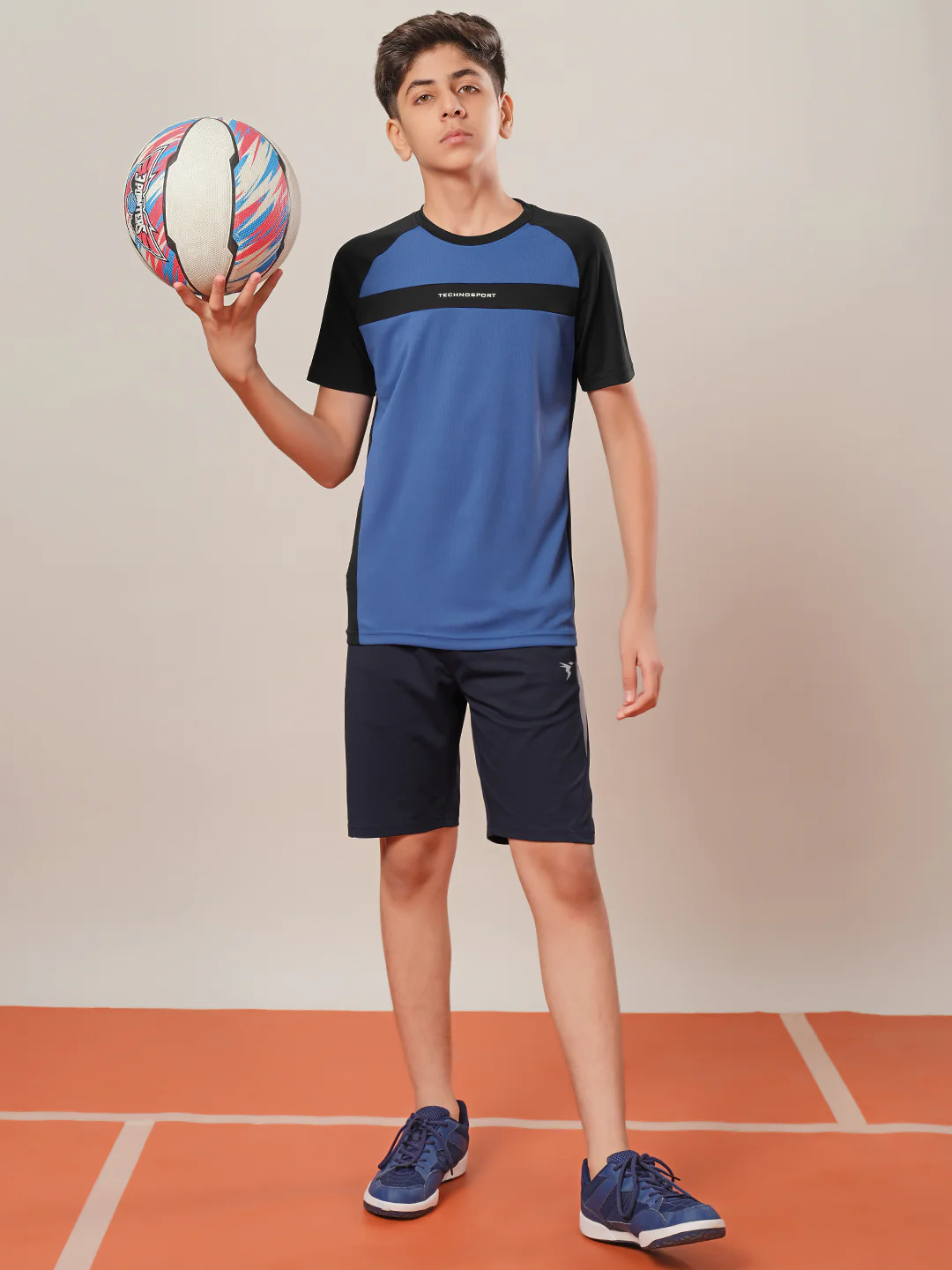Boys Colorblock Slim Fit Round Neck T-shirt with DOUBLE COOL - Image 5