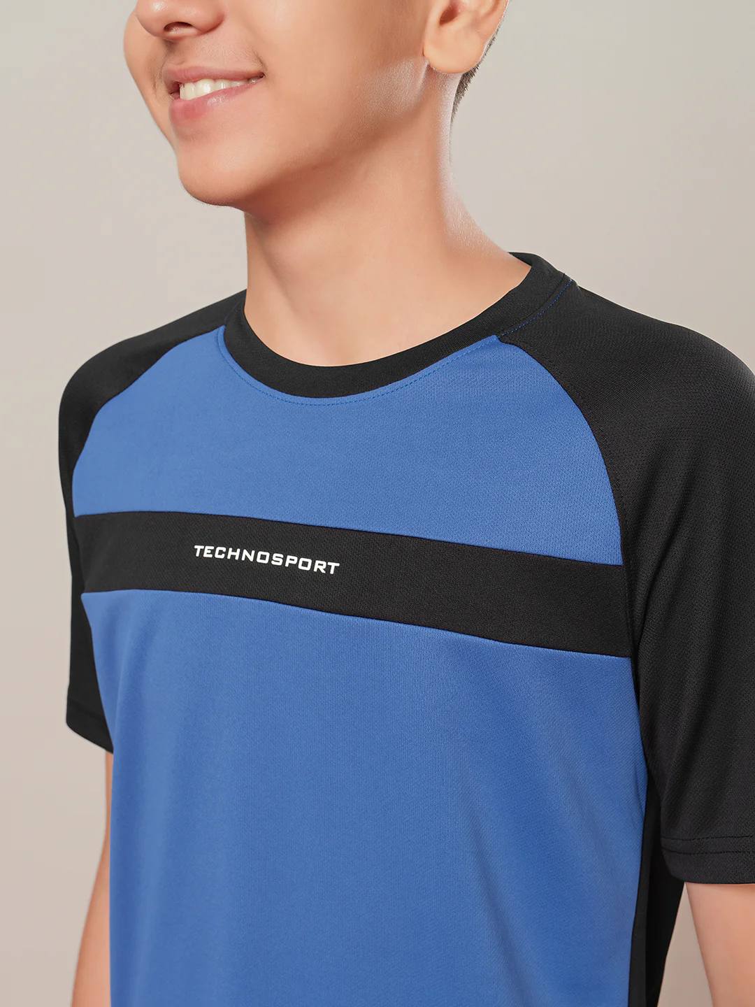 Boys Colorblock Slim Fit Round Neck T-shirt with DOUBLE COOL - Image 6