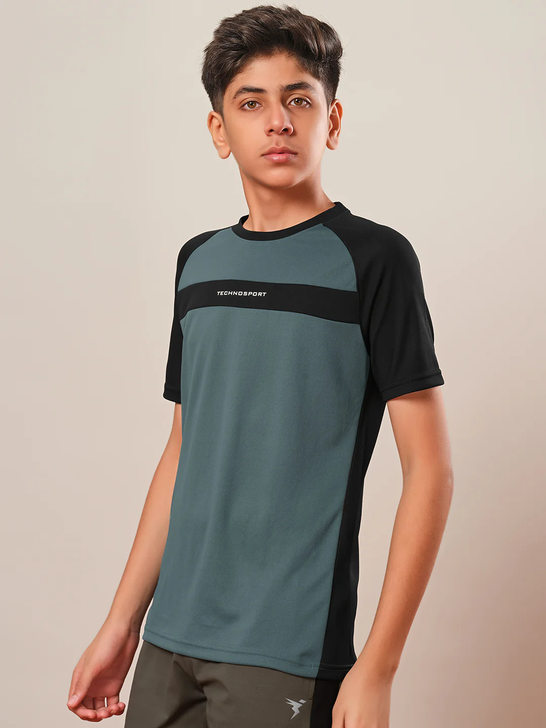 Boys Colorblock Slim Fit Round Neck T-shirt with DOUBLE COOL - Image 3