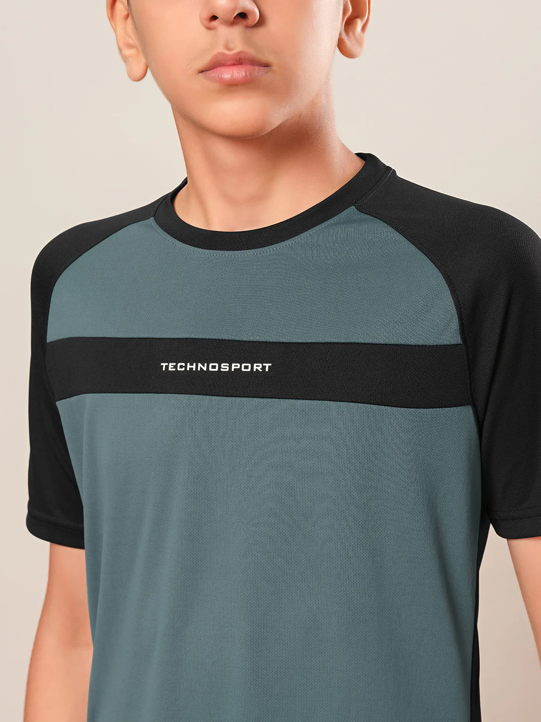 Boys Colorblock Slim Fit Round Neck T-shirt with DOUBLE COOL - Image 5