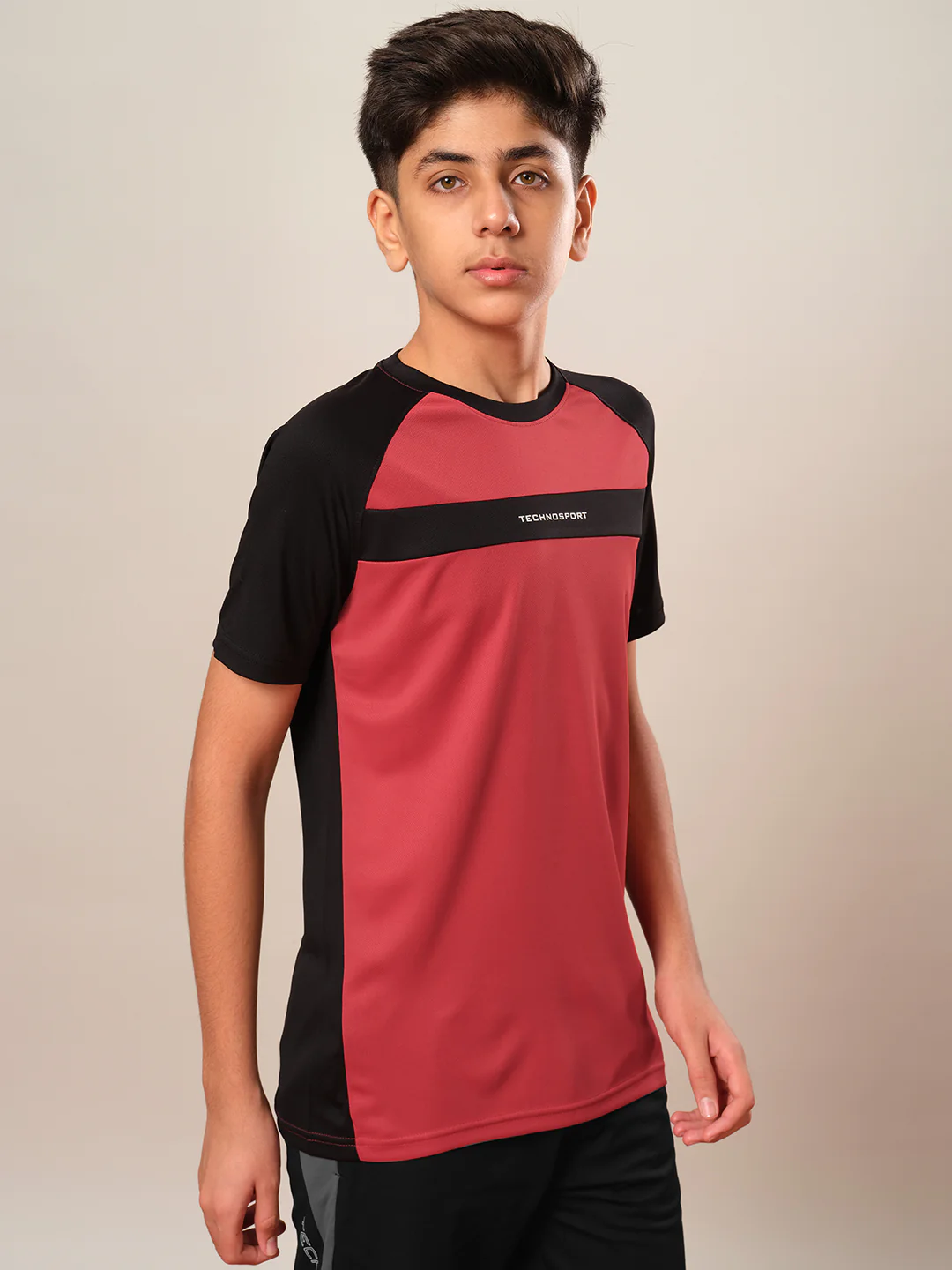Boys Colorblock Slim Fit Round Neck T-shirt with DOUBLE COOL - Image 3