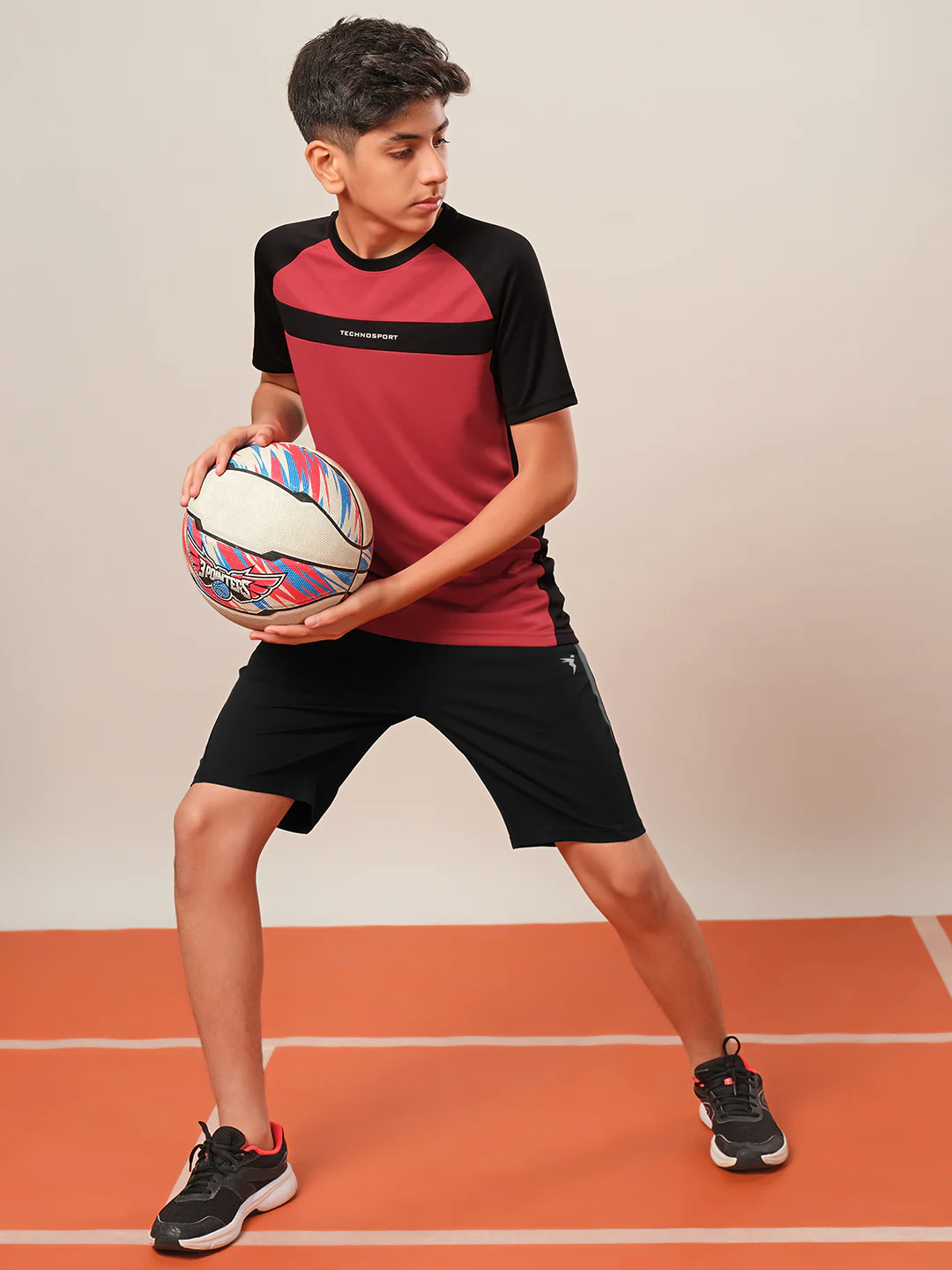 Boys Colorblock Slim Fit Round Neck T-shirt with DOUBLE COOL - Image 4