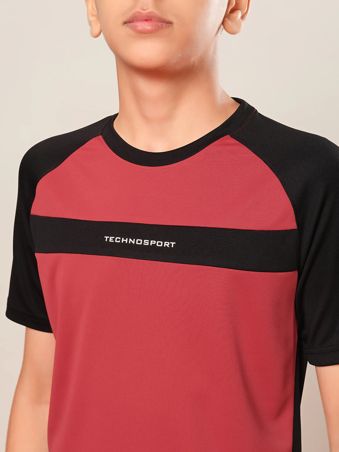 Boys Colorblock Slim Fit Round Neck T-shirt with DOUBLE COOL - Image 5