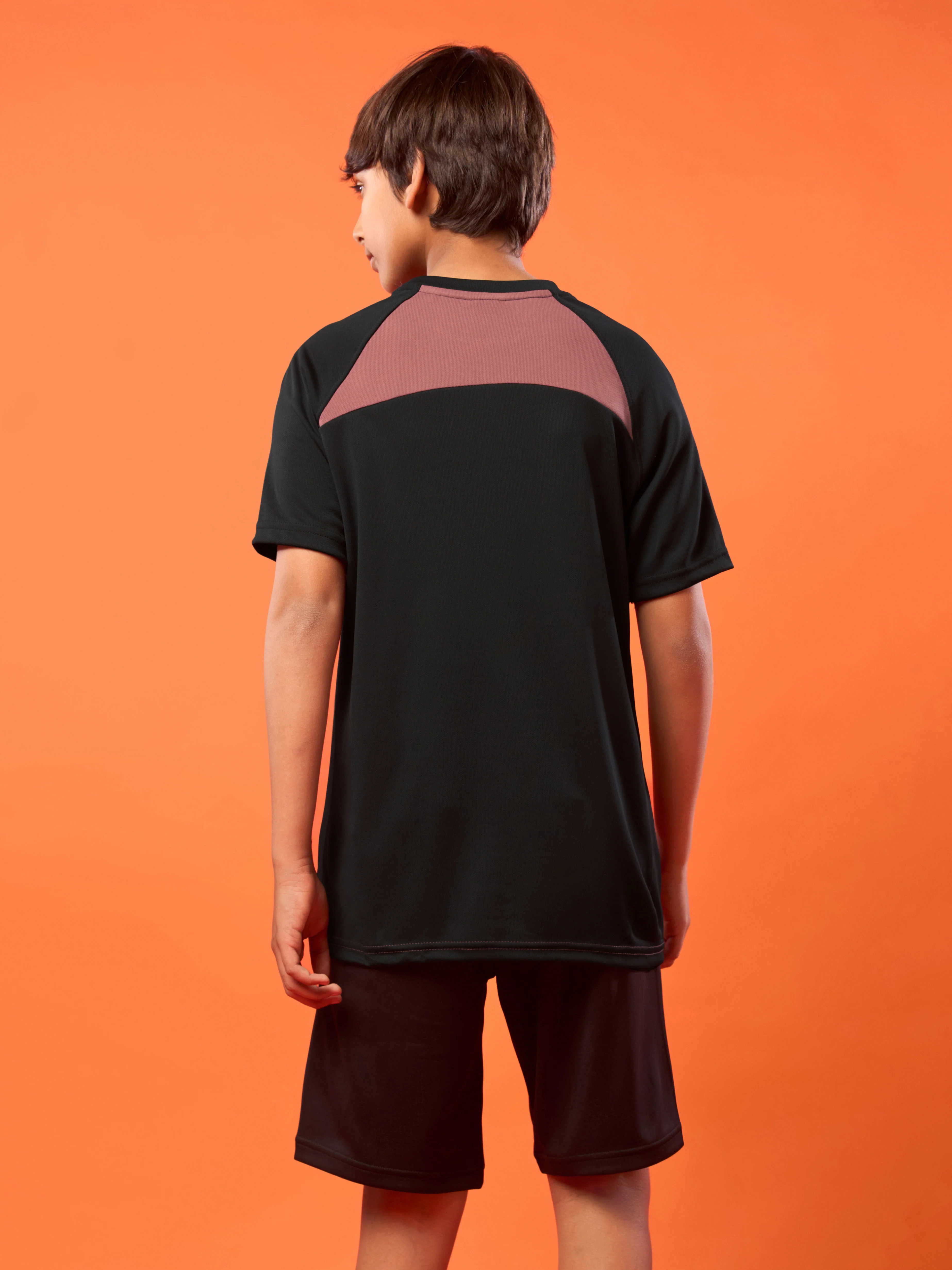 Boys Colorblock Slim Fit Round Neck T-shirt with DOUBLE COOL - Image 3