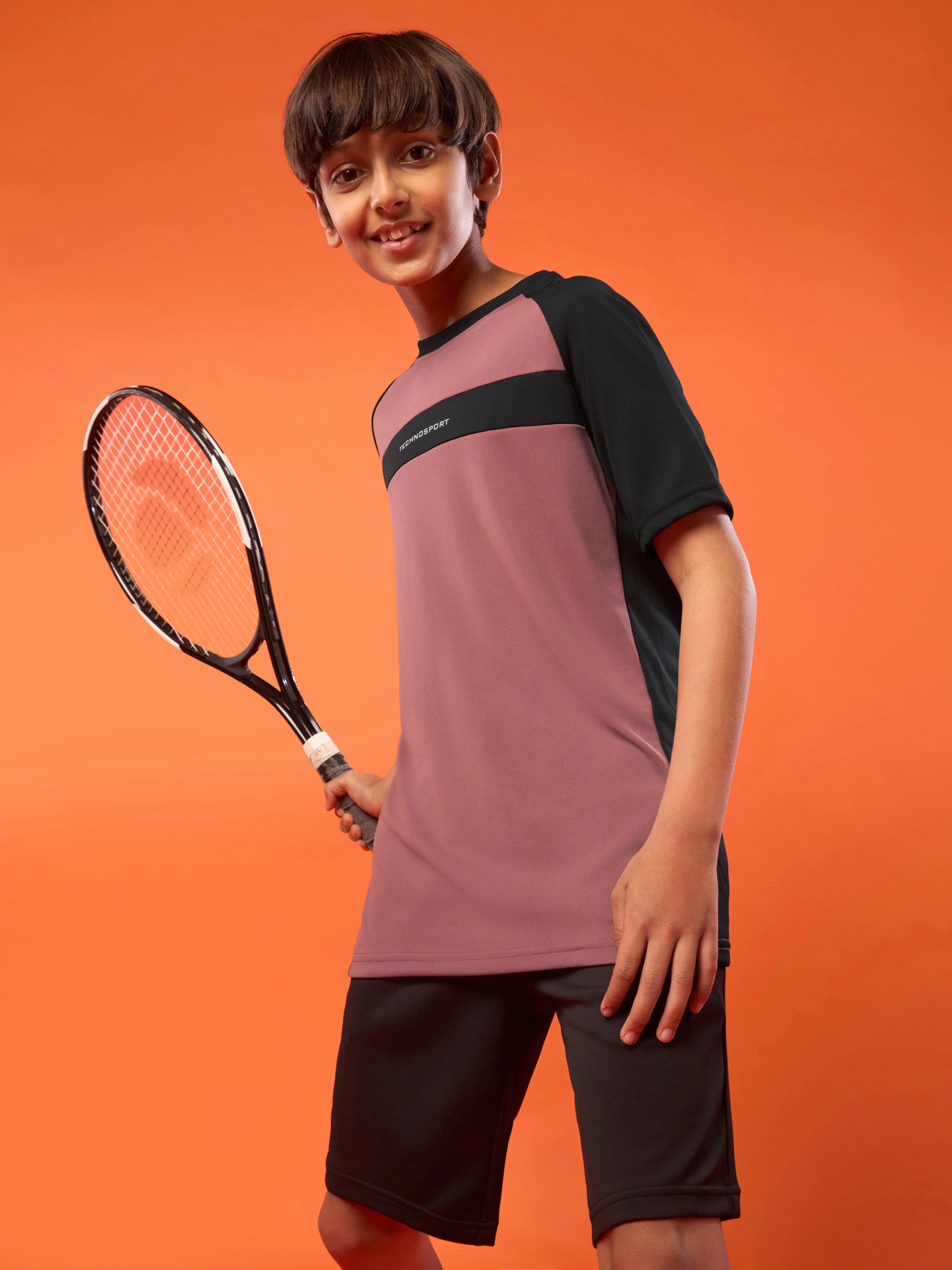 Boys Colorblock Slim Fit Round Neck T-shirt with DOUBLE COOL - Image 4