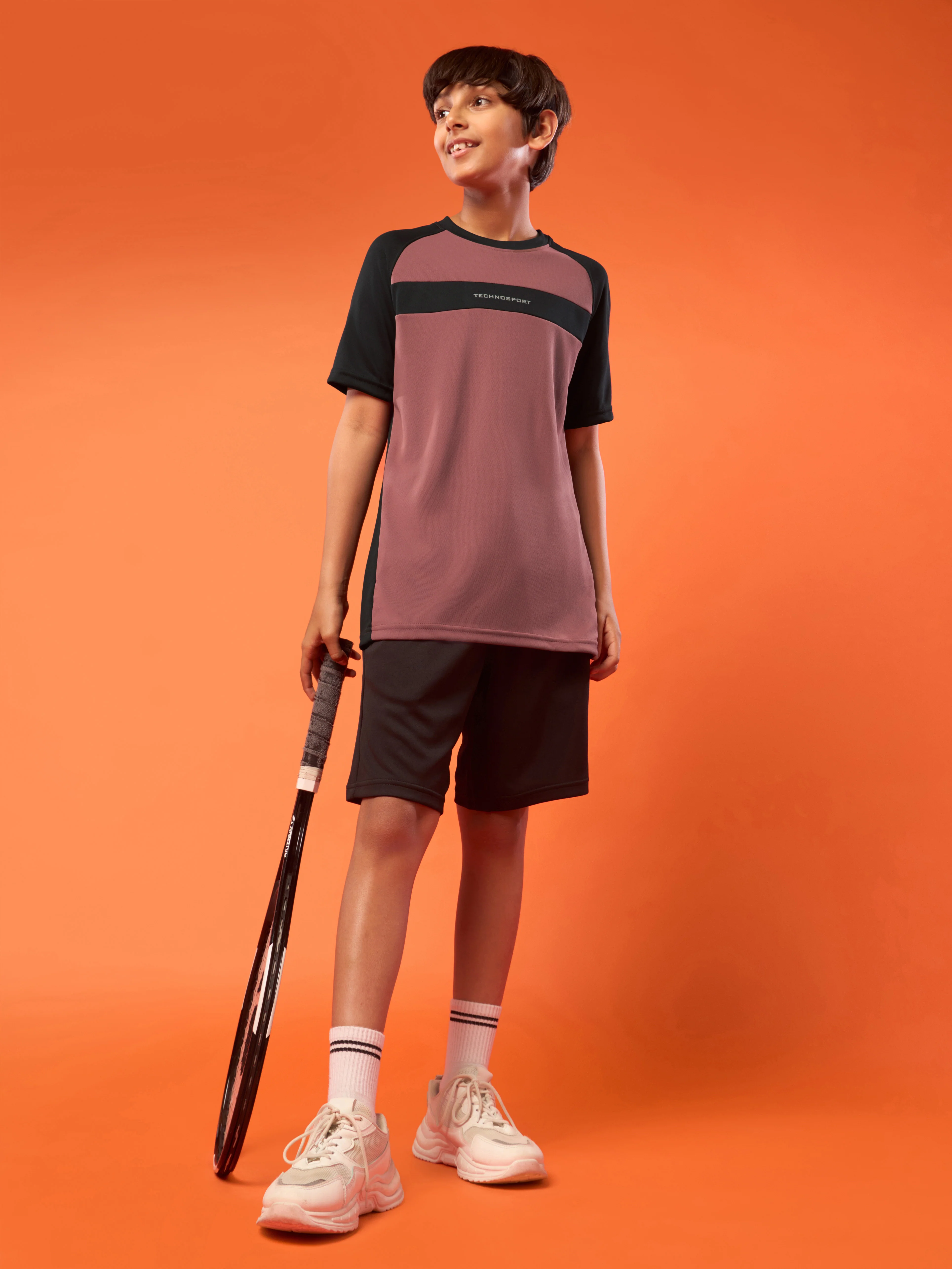 Boys Colorblock Slim Fit Round Neck T-shirt with DOUBLE COOL - Image 6