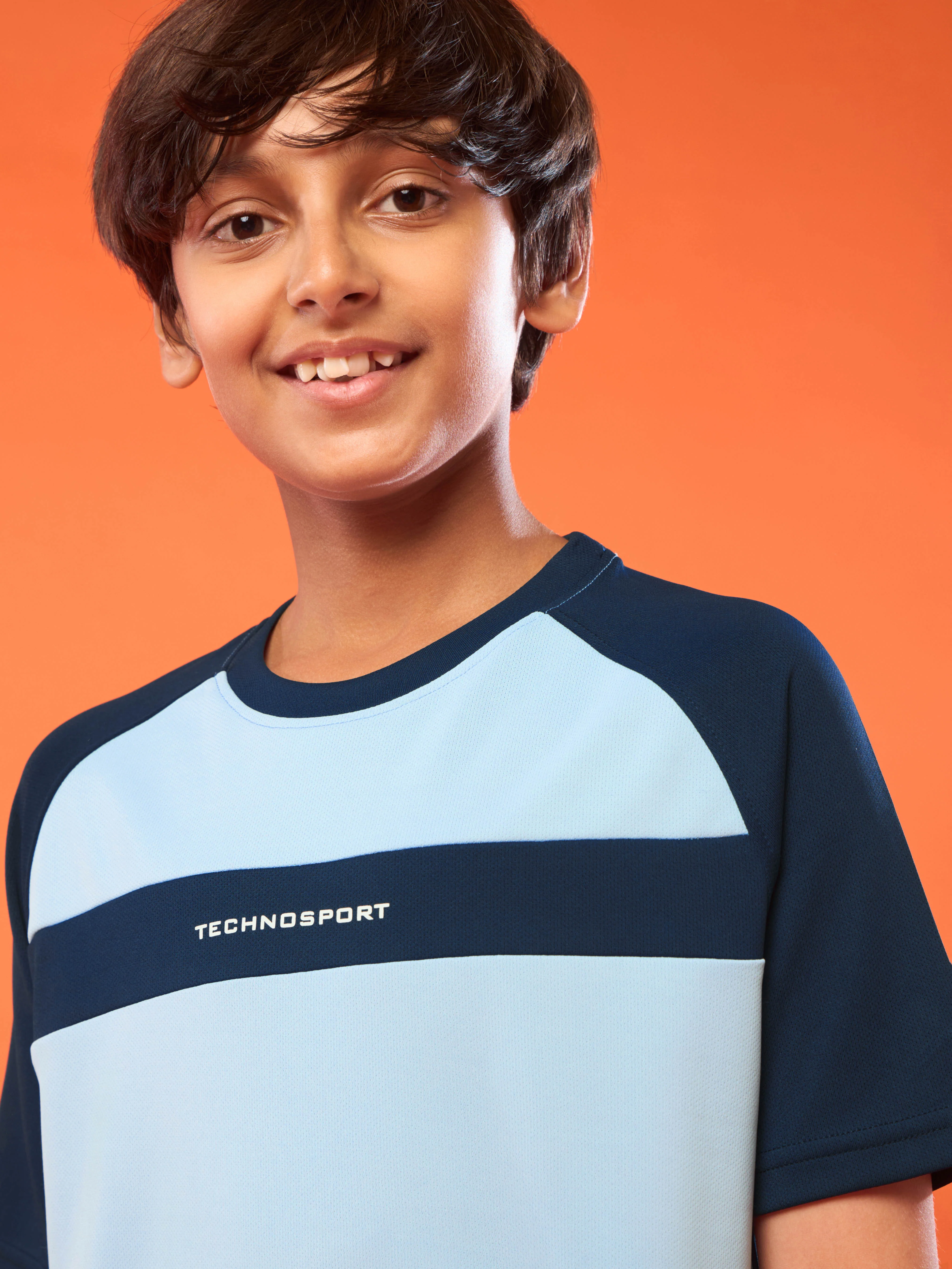 Boys Colorblock Slim Fit Round Neck T-shirt with DOUBLE COOL - Image 4