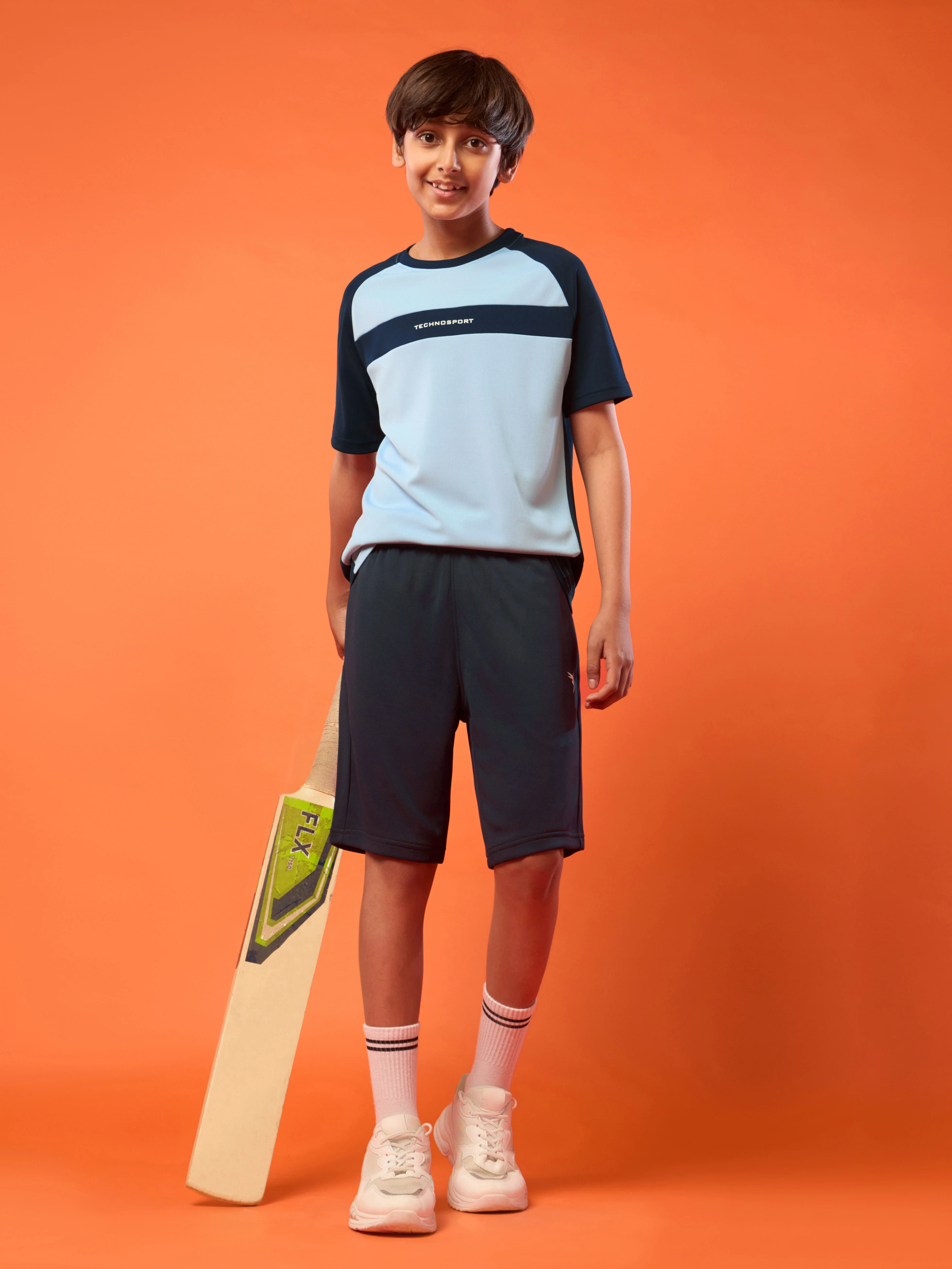 Boys Colorblock Slim Fit Round Neck T-shirt with DOUBLE COOL - Image 5