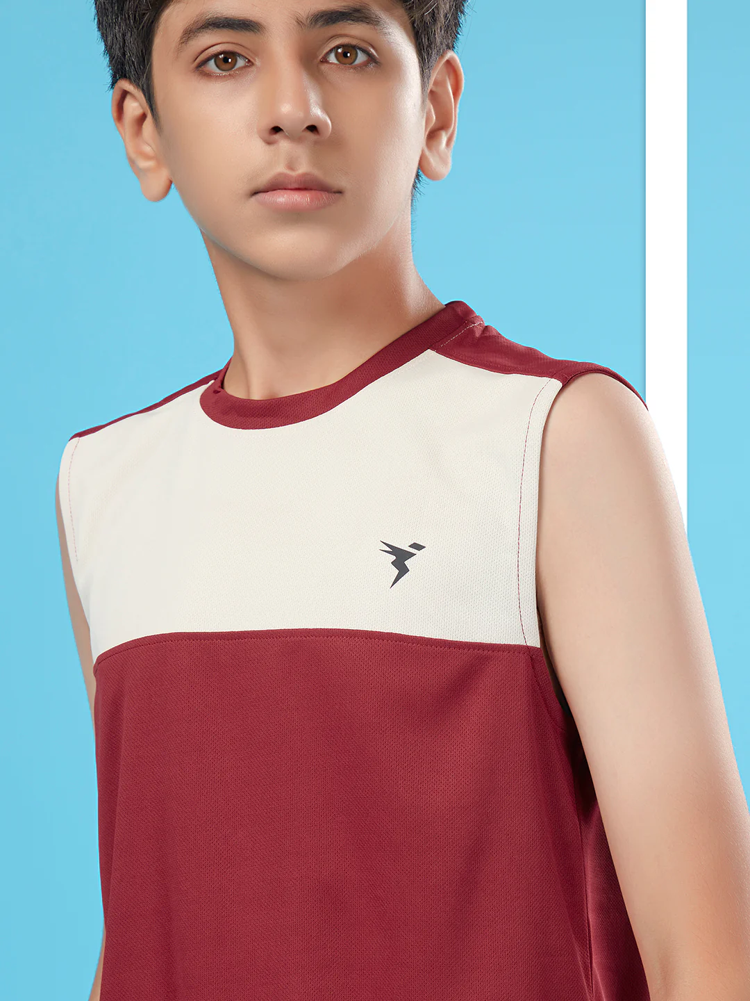 Boys Colorblock Slim Fit Round Neck T-shirt with TECHNO COOL+ - Image 5