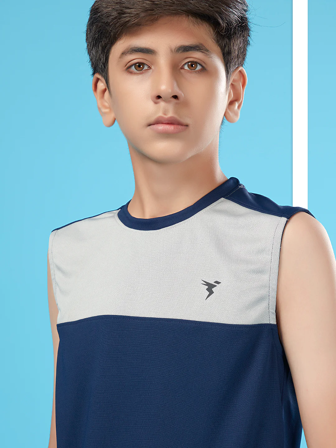 Boys Colorblock Slim Fit Round Neck T-shirt with TECHNO COOL+ - Image 5