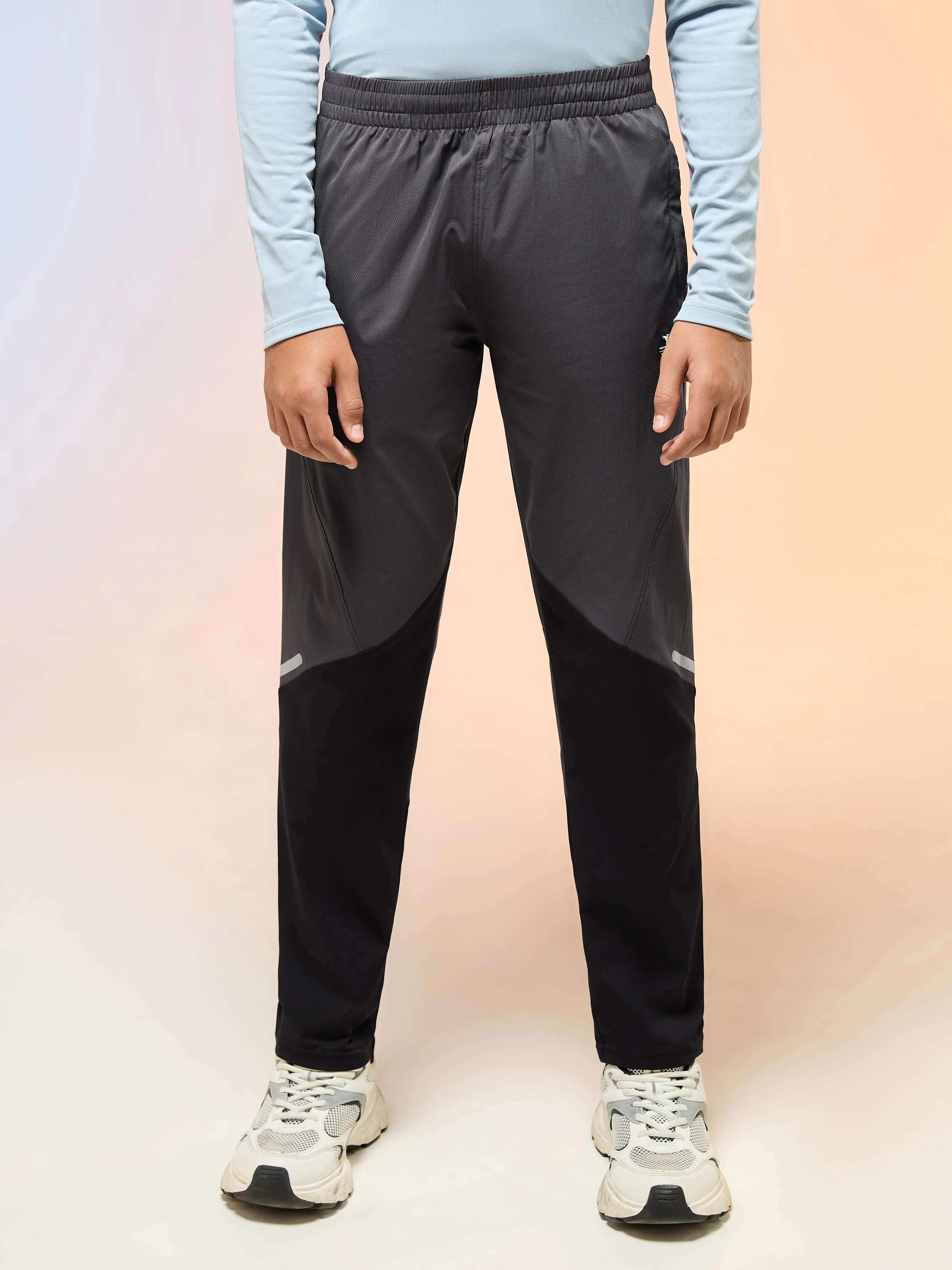 Boys Colorblock Slim Fit Sports Trackpants with TS LYTRA - Image 2