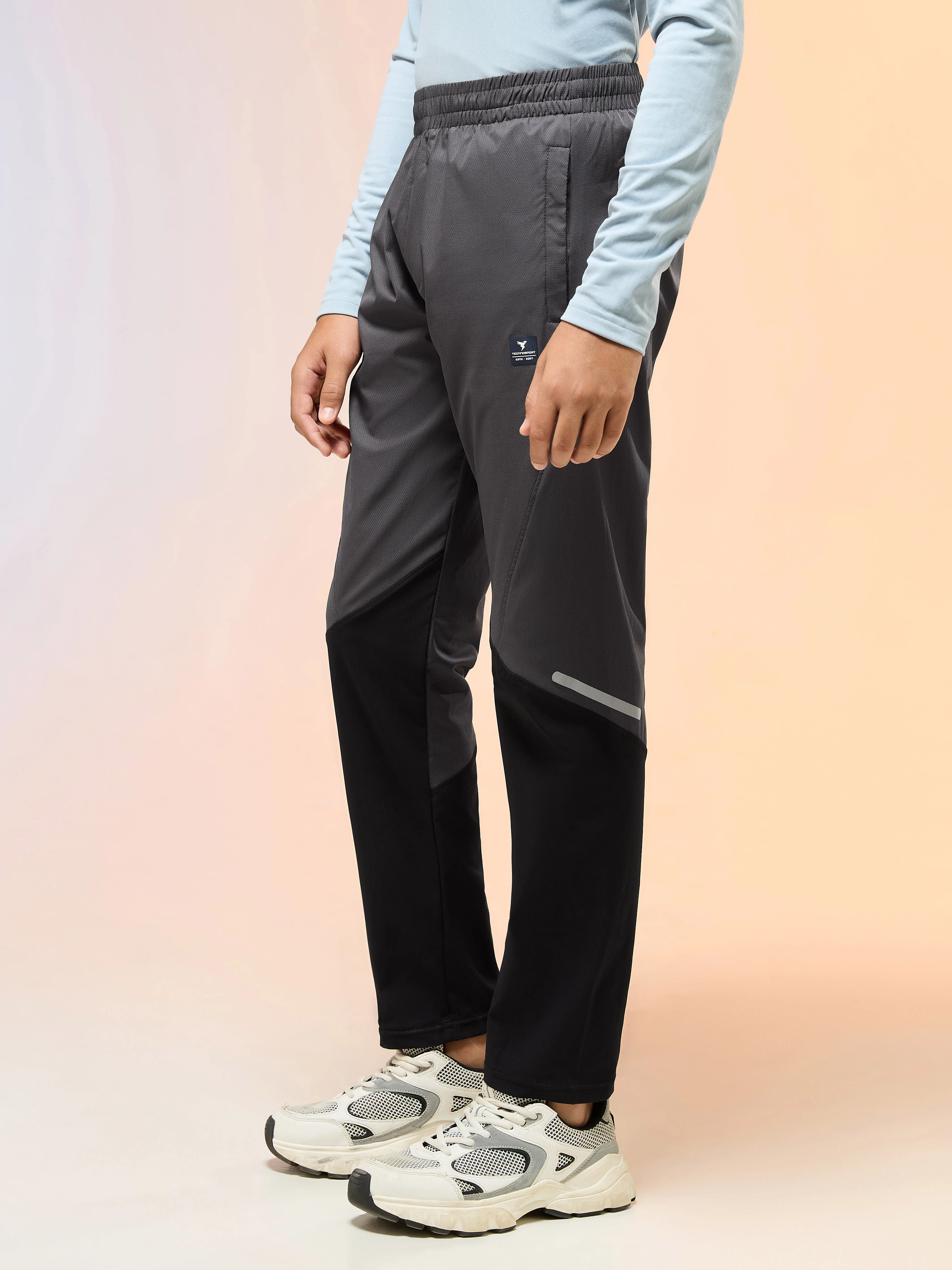 Boys Colorblock Slim Fit Sports Trackpants with TS LYTRA - Image 4
