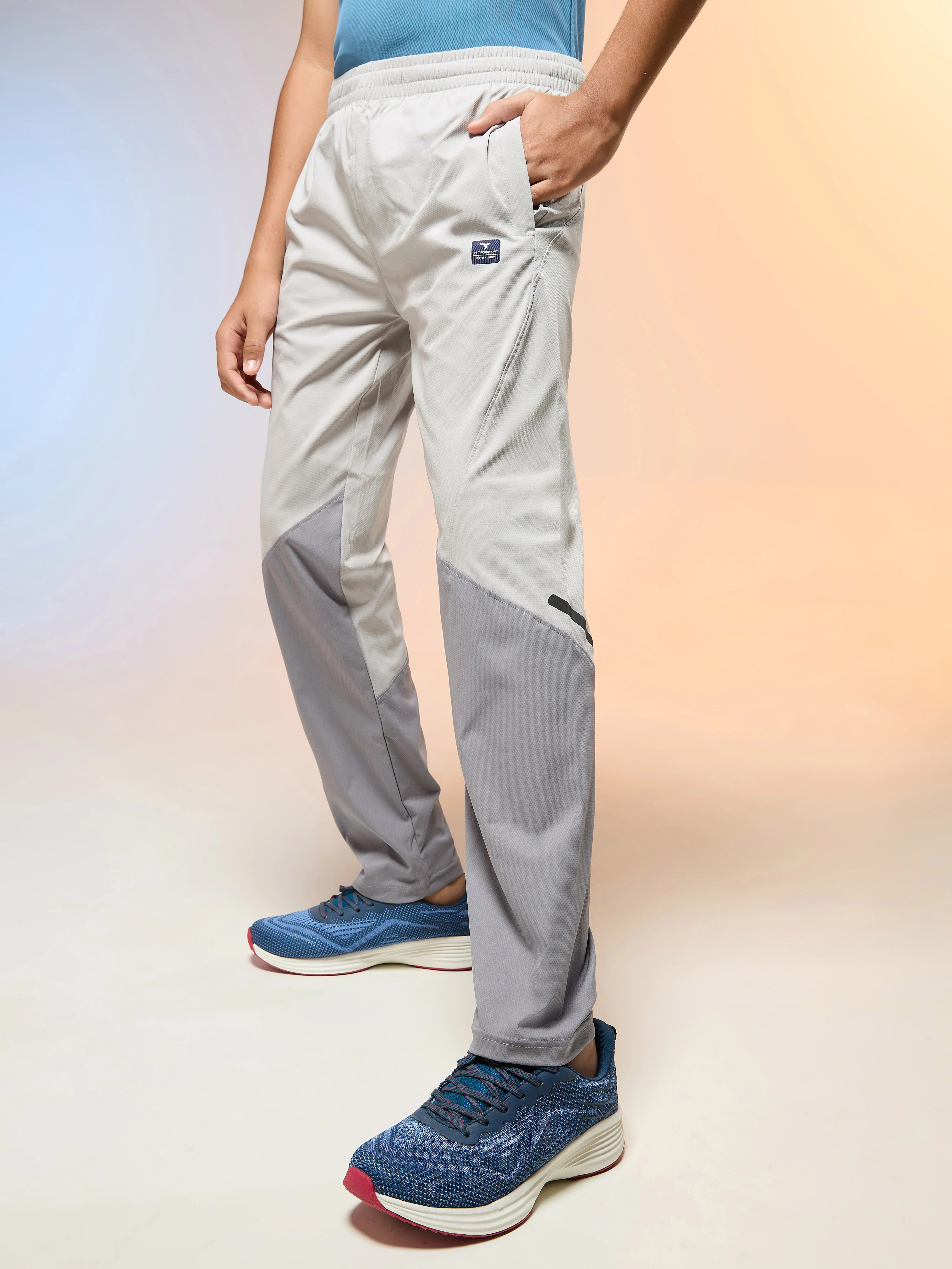 Boys Colorblock Slim Fit Sports Trackpants with TS LYTRA - Image 2