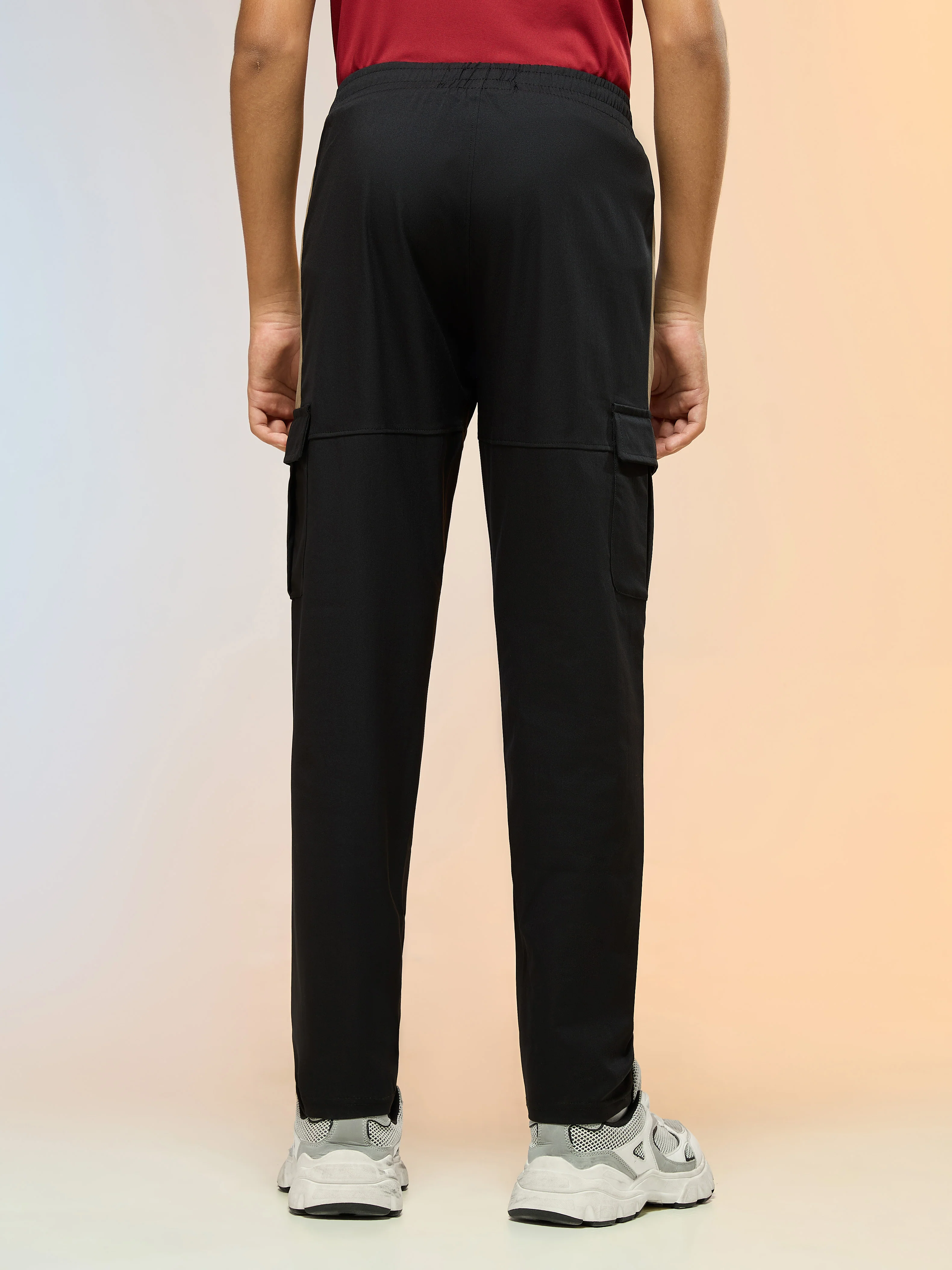 Boys Colorblock Straight Fit Sports Cargo Trackpants with TS FLEXI - Image 3