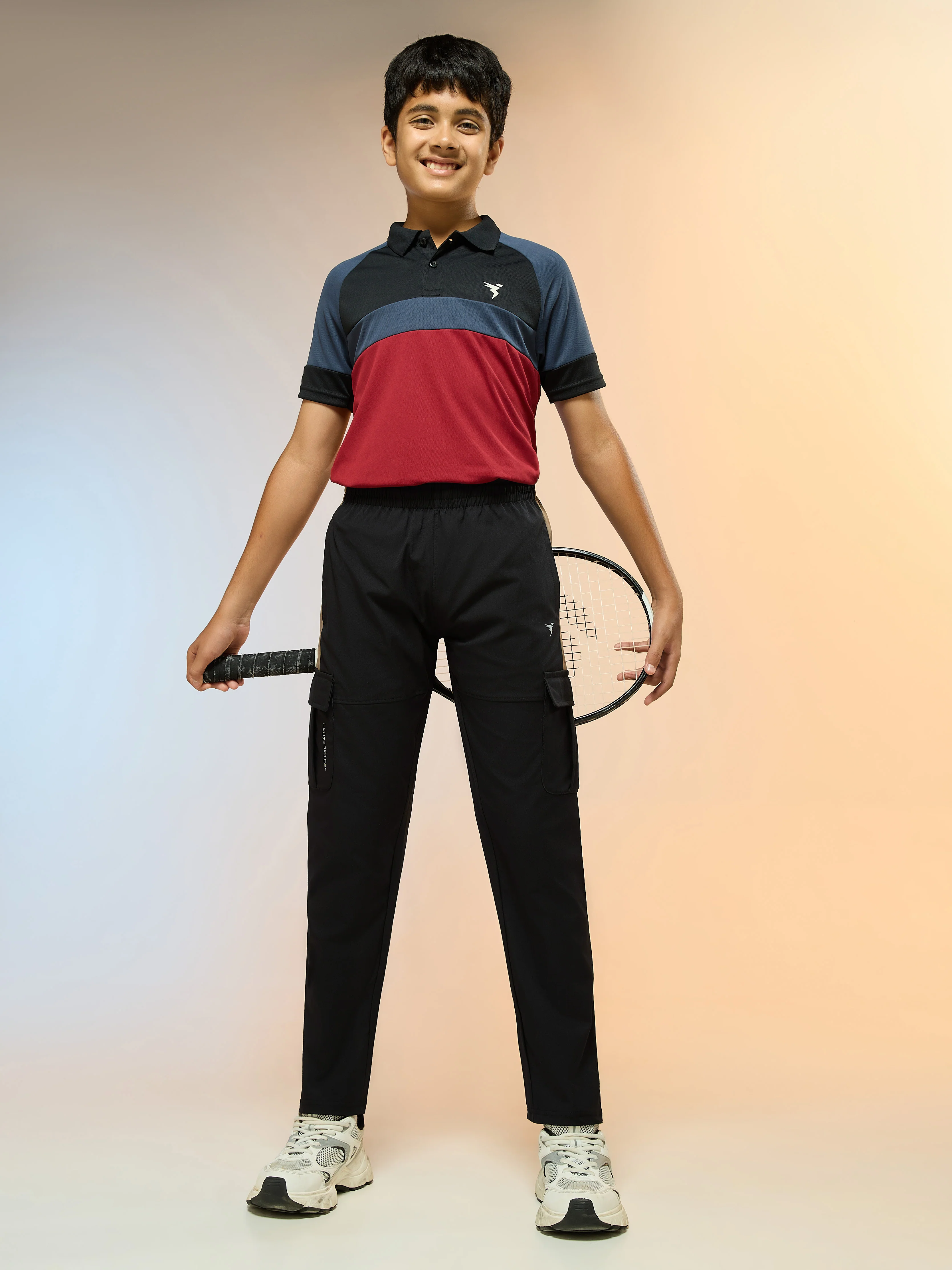 Boys Colorblock Straight Fit Sports Cargo Trackpants with TS FLEXI - Image 5