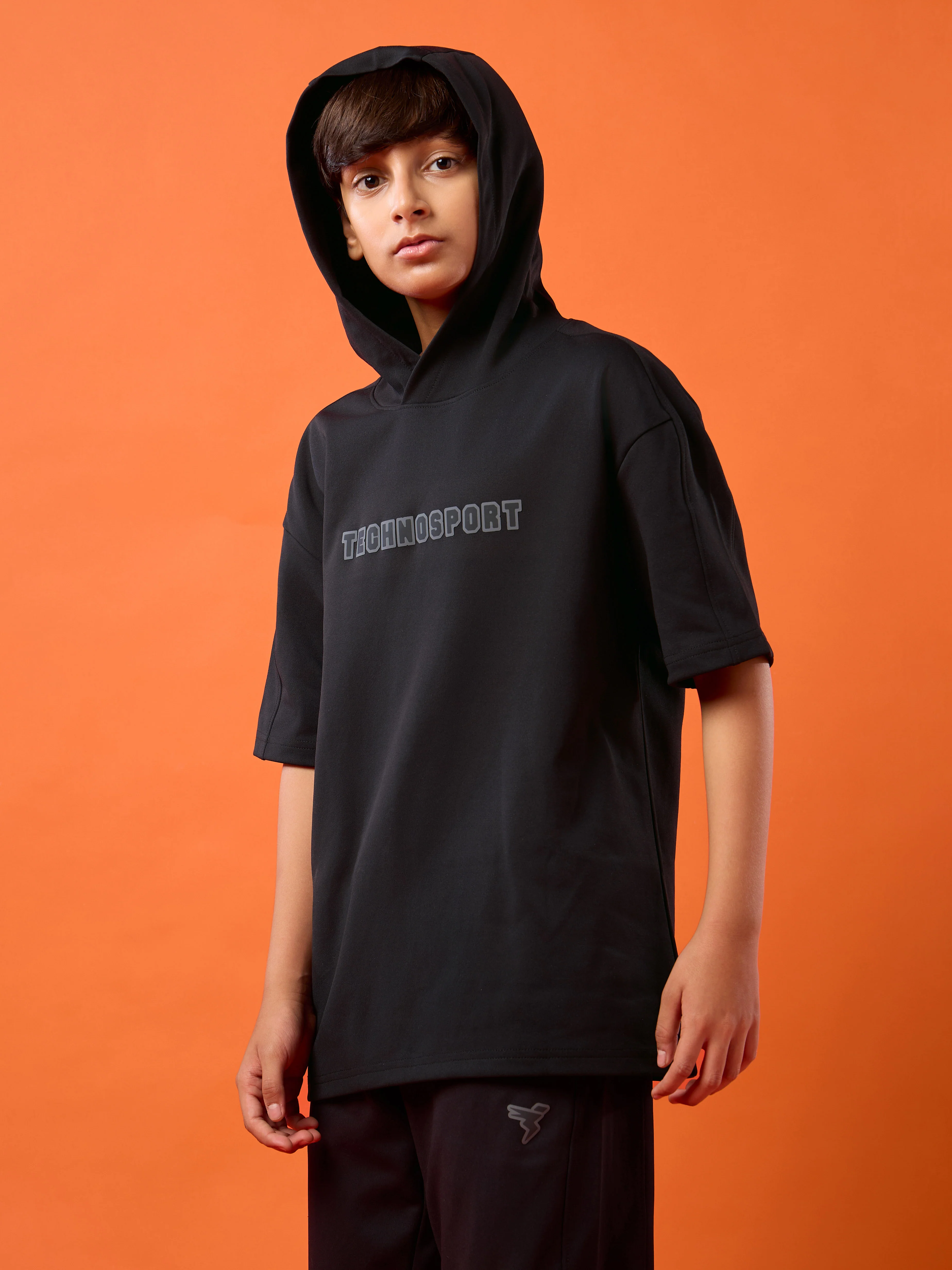 Boys Drop Shoulder Relaxed Hooded T-shirt