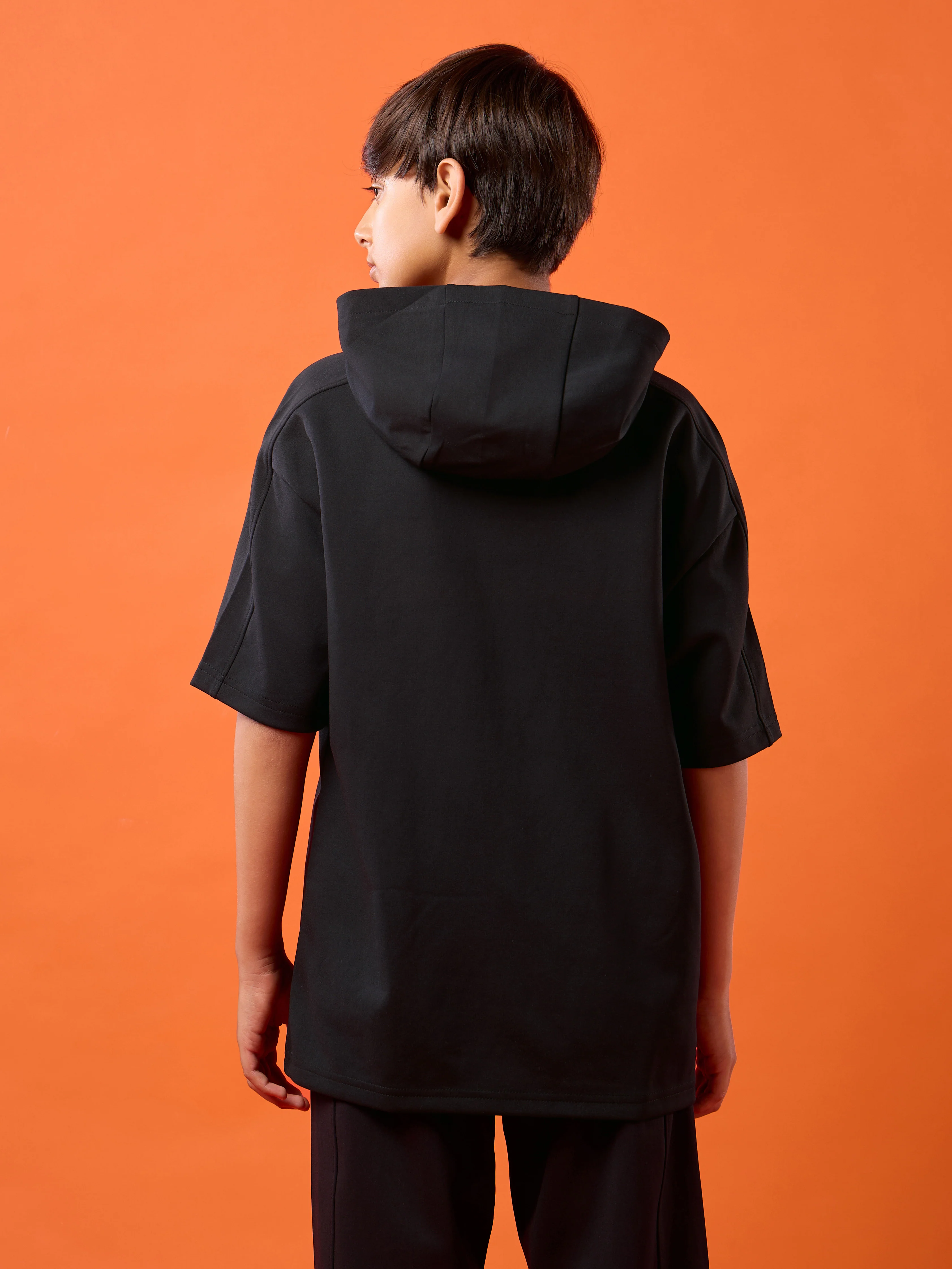 Boys Drop Shoulder Relaxed Hooded T-shirt - Image 3