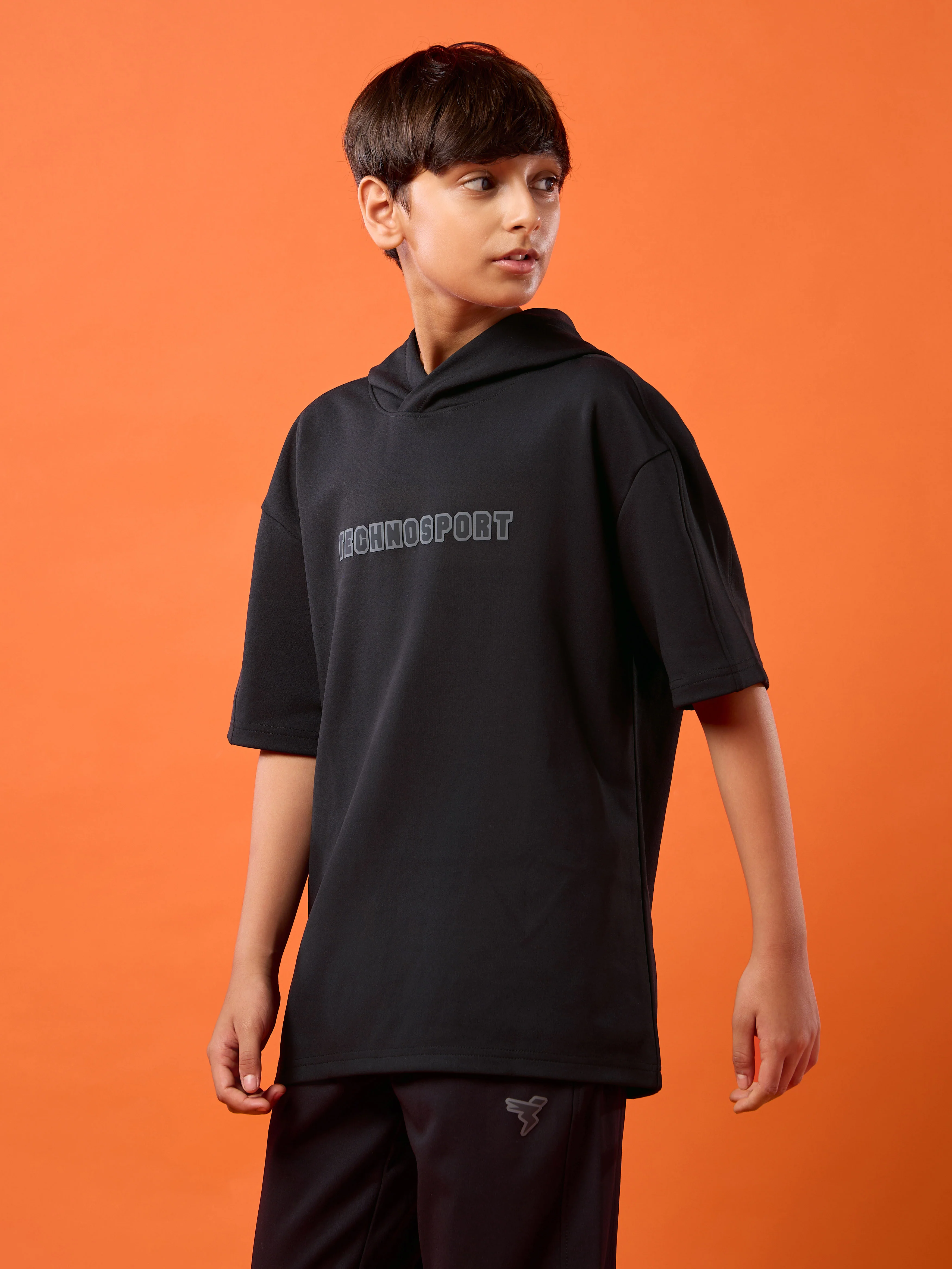 Boys Drop Shoulder Relaxed Hooded T-shirt - Image 4