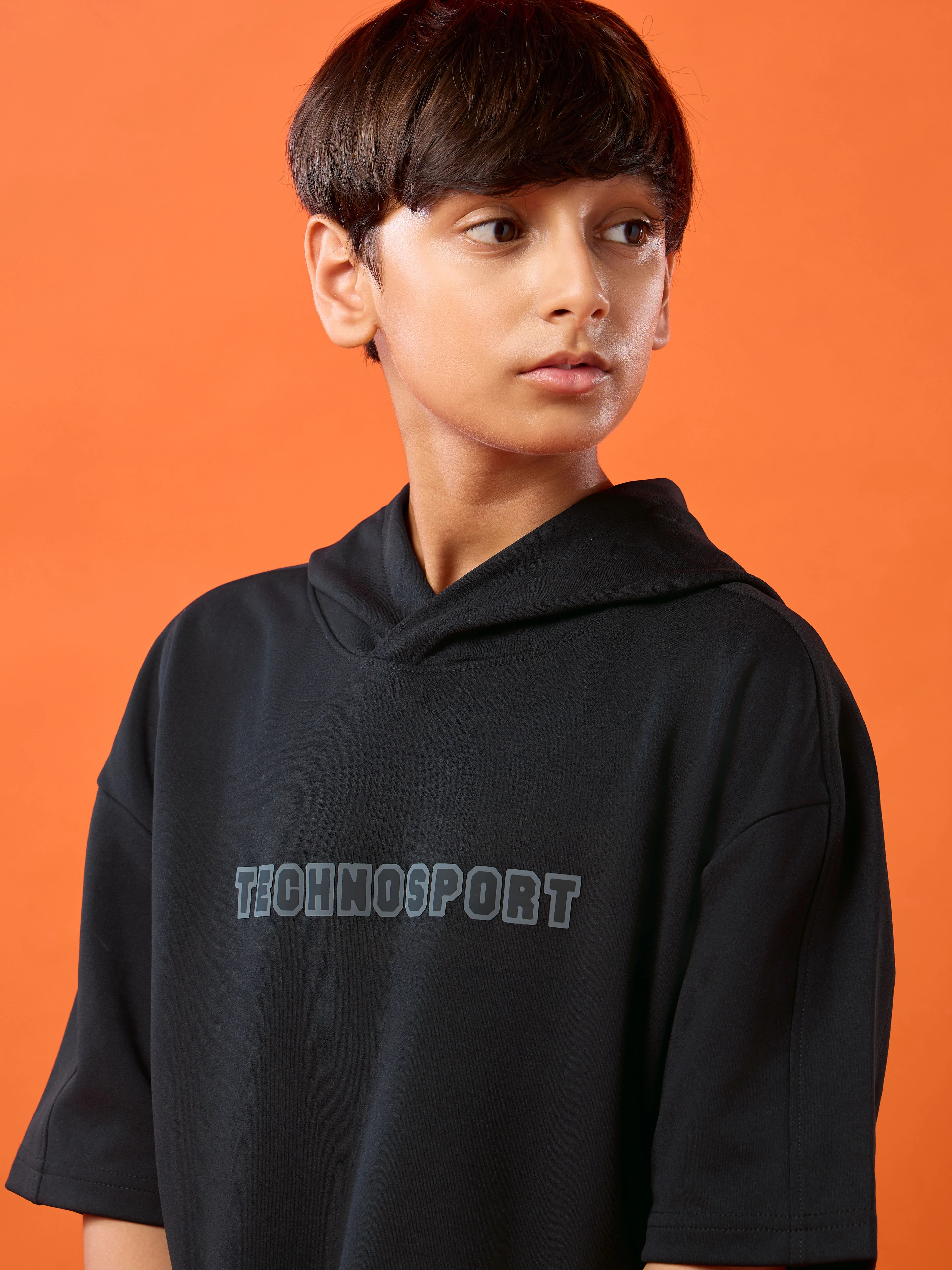 Boys Drop Shoulder Relaxed Hooded T-shirt - Image 7