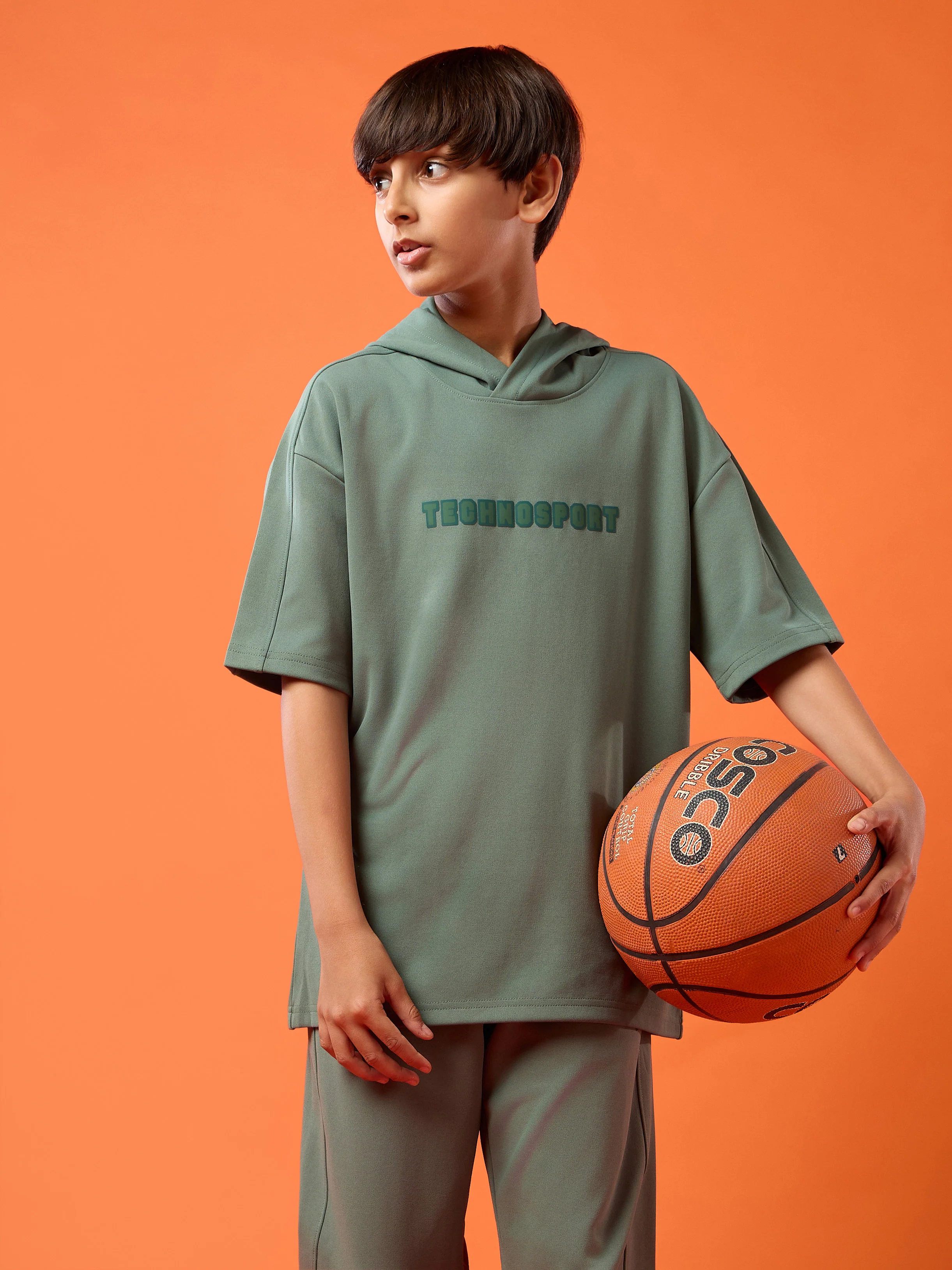 Boys Drop Shoulder Relaxed Hooded T-shirt