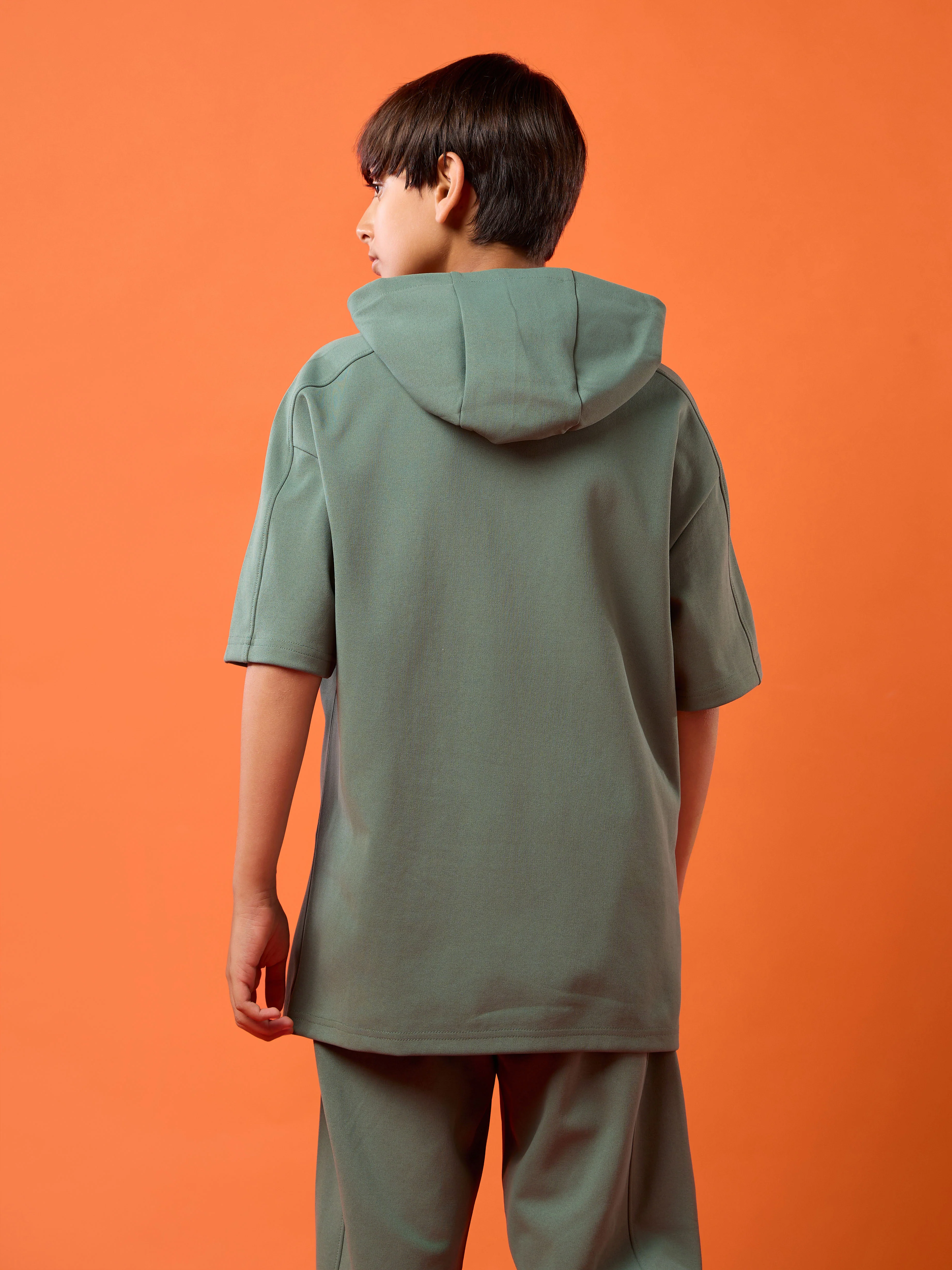 Boys Drop Shoulder Relaxed Hooded T-shirt - Image 3