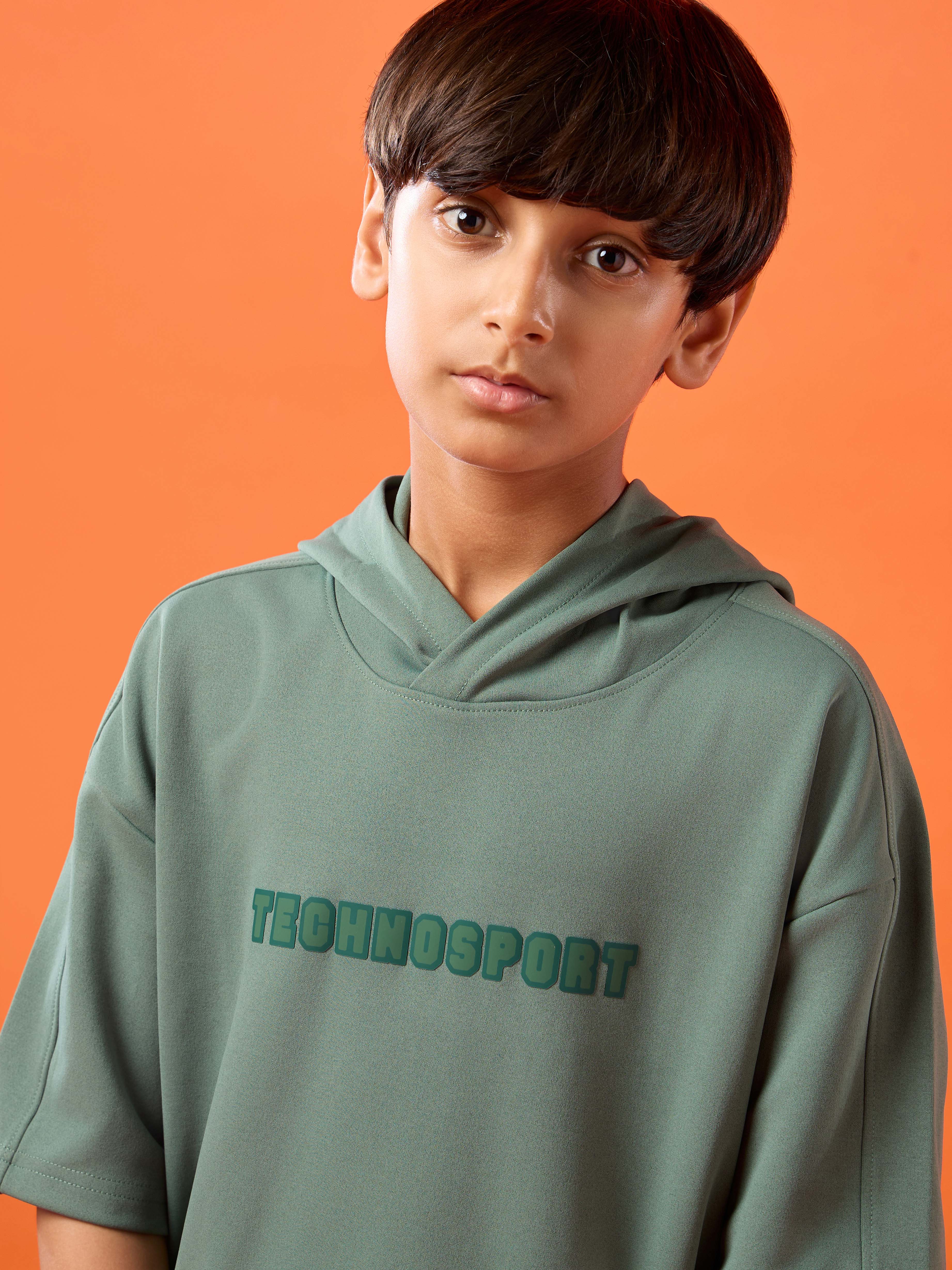Boys Drop Shoulder Relaxed Hooded T-shirt - Image 7