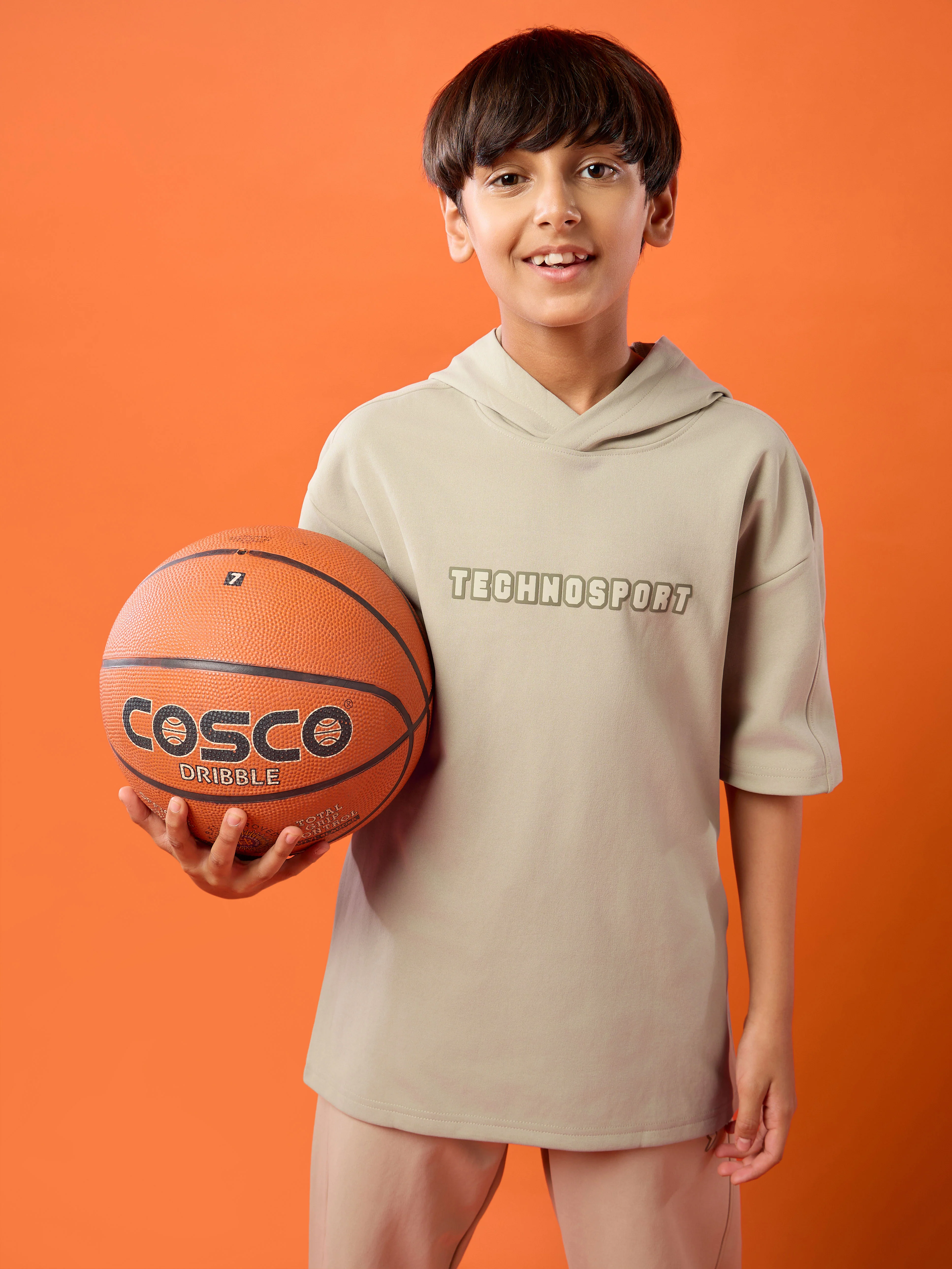 Boys Drop Shoulder Relaxed Hooded T-shirt