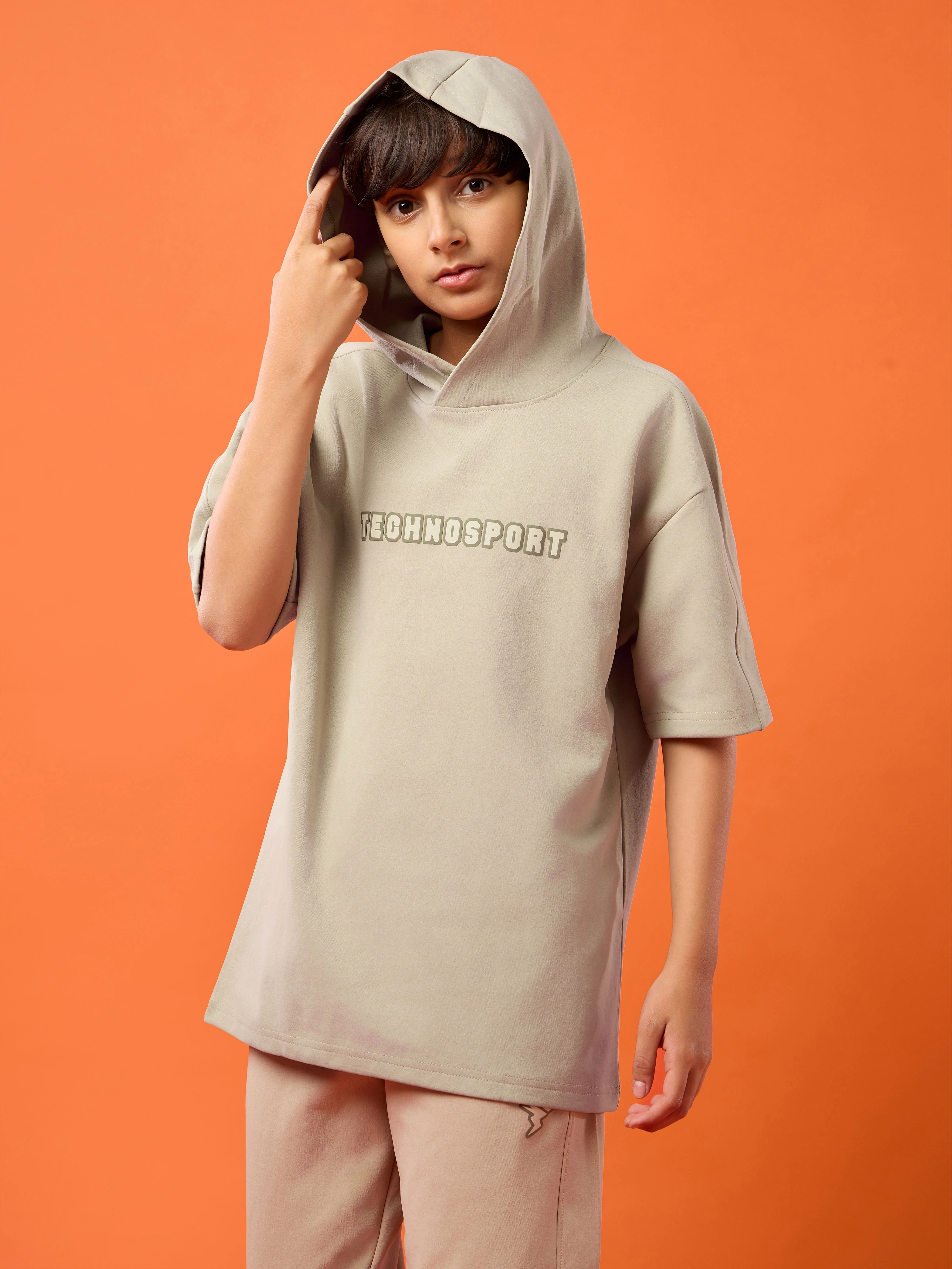 Boys Drop Shoulder Relaxed Hooded T-shirt - Image 4