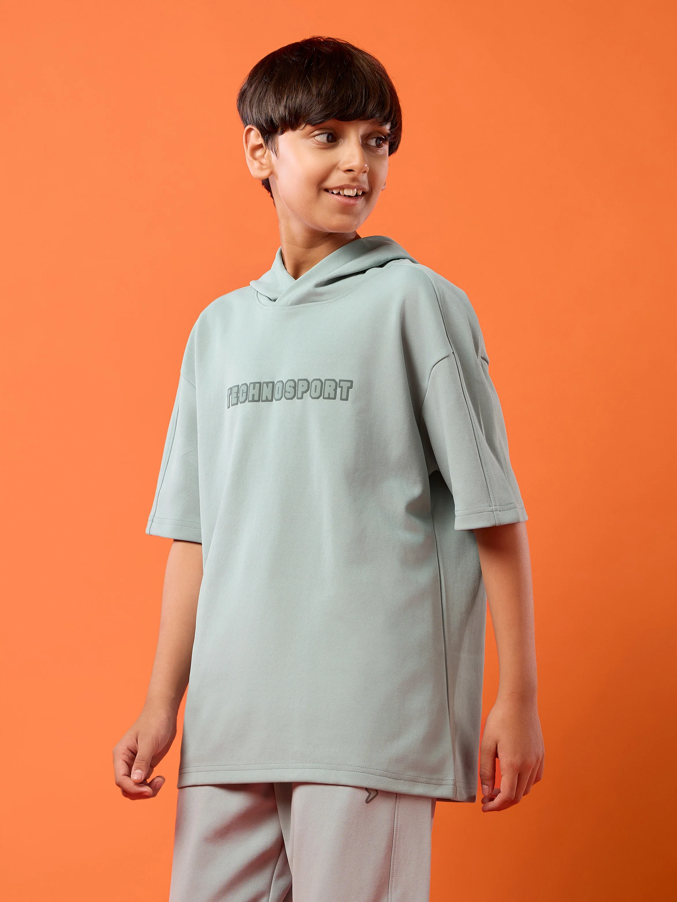Boys Drop Shoulder Relaxed Hooded T-shirt - Image 4