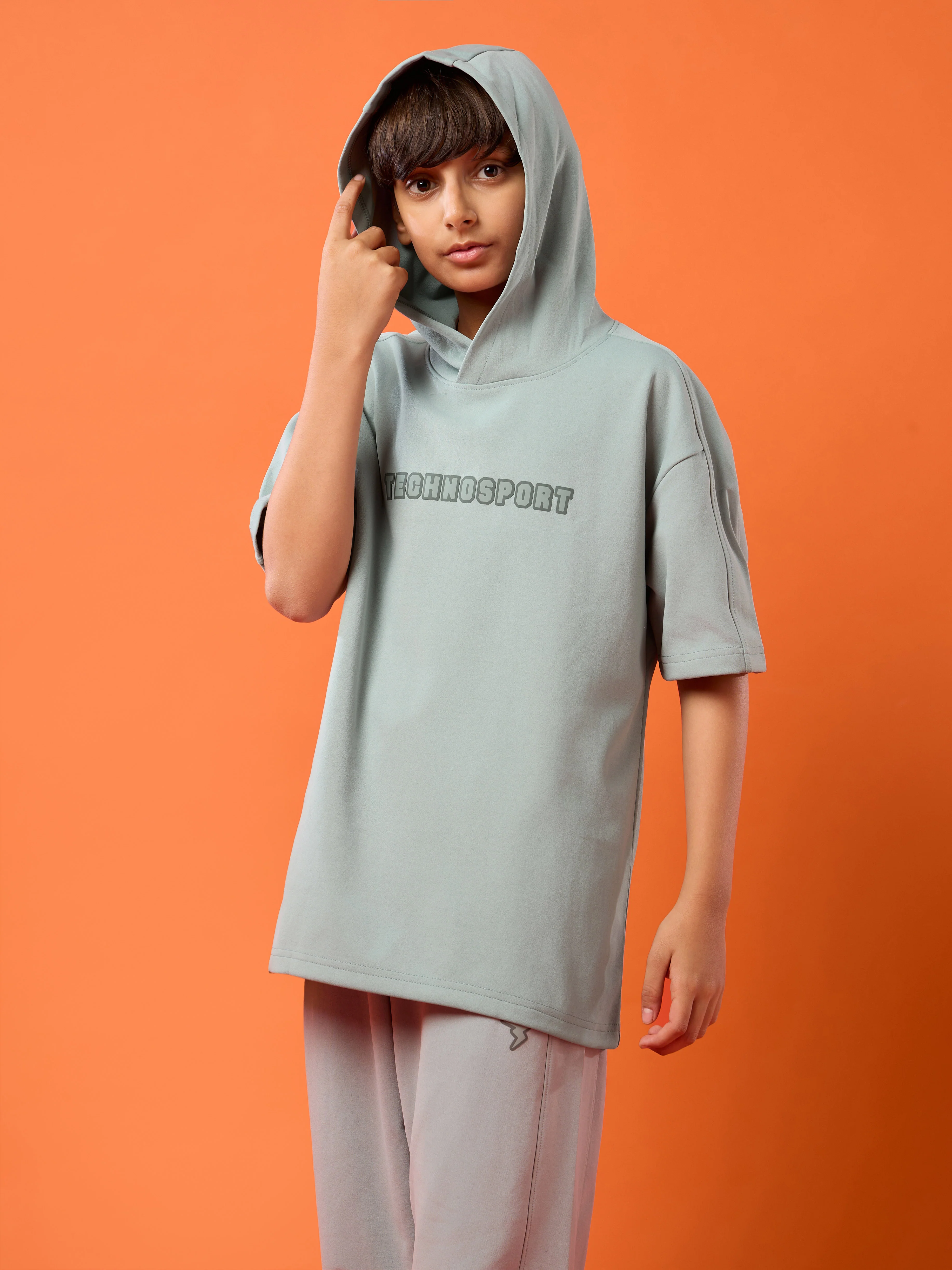 Boys Drop Shoulder Relaxed Hooded T-shirt - Image 5