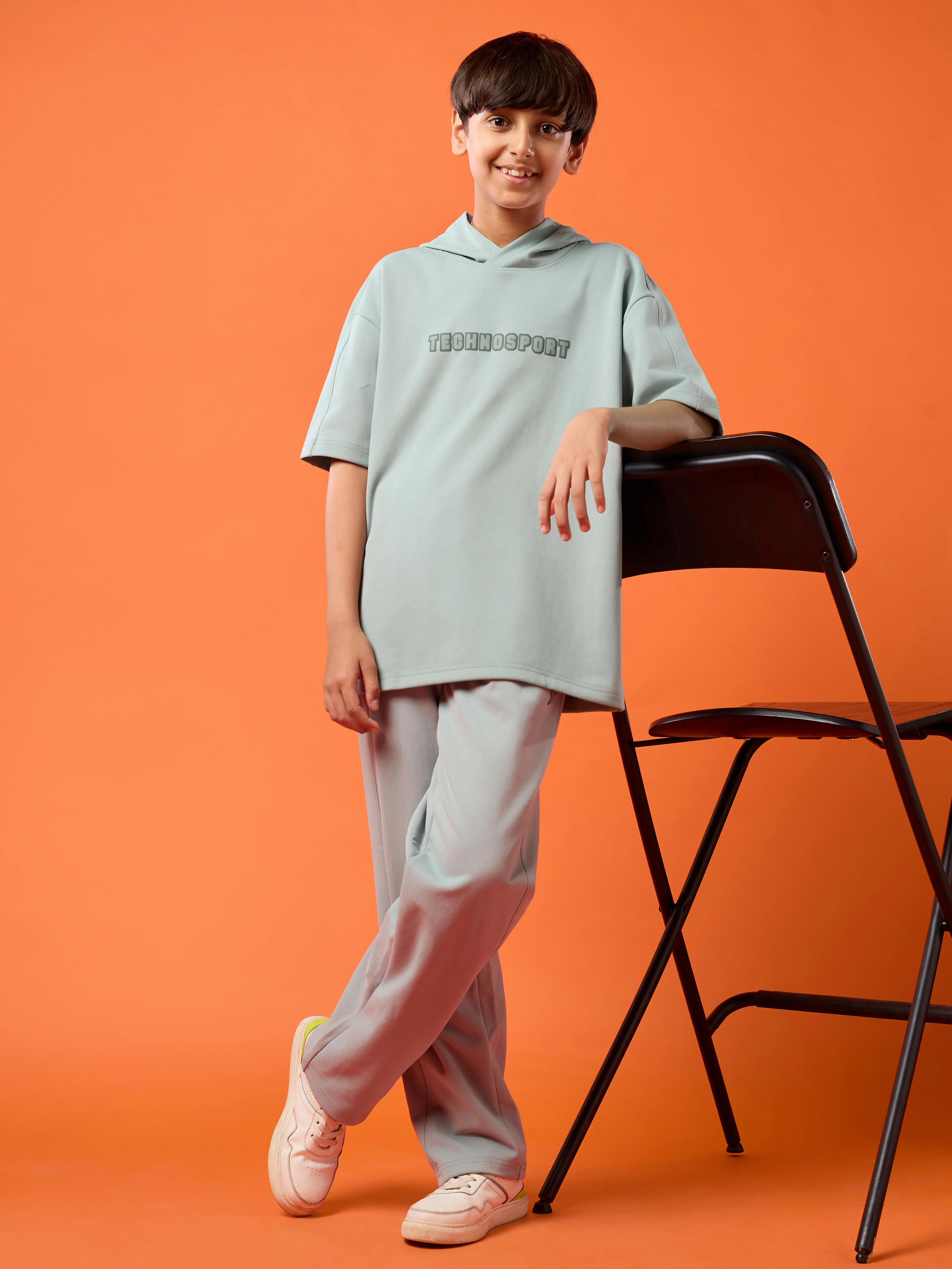 Boys Drop Shoulder Relaxed Hooded T-shirt - Image 6