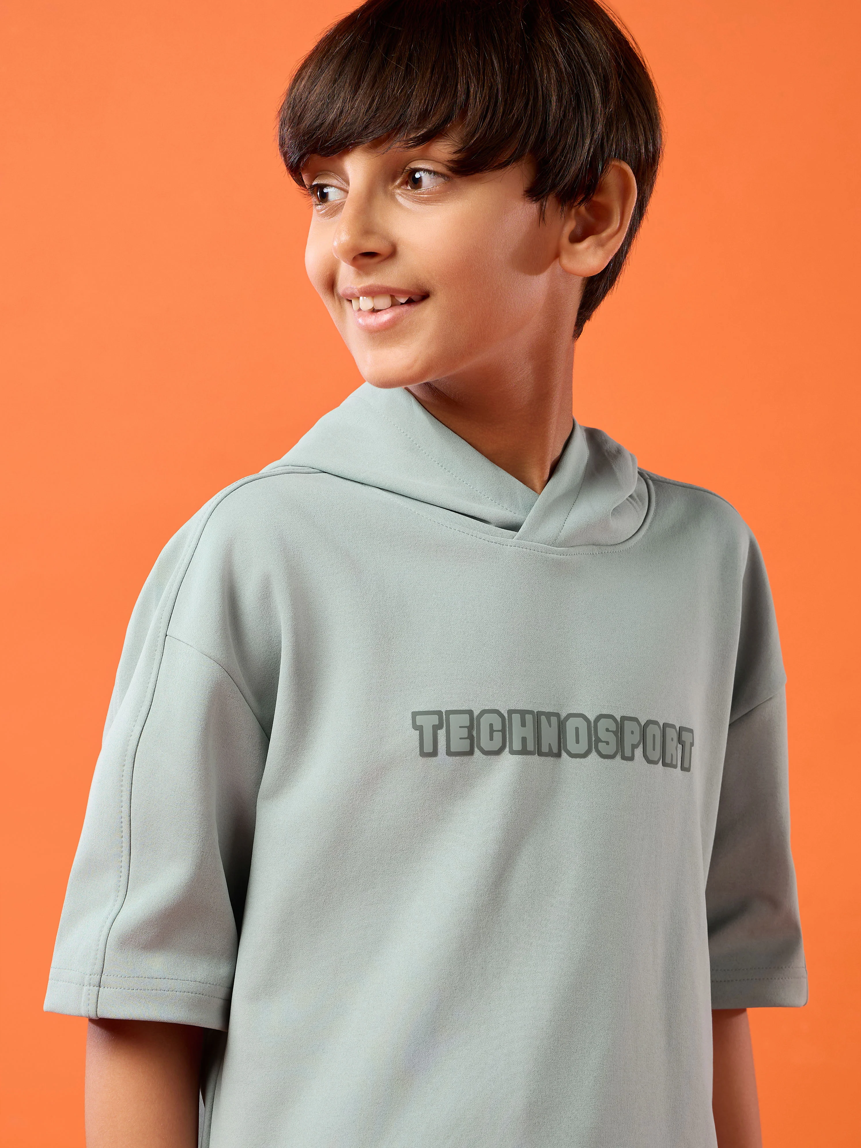 Boys Drop Shoulder Relaxed Hooded T-shirt - Image 7