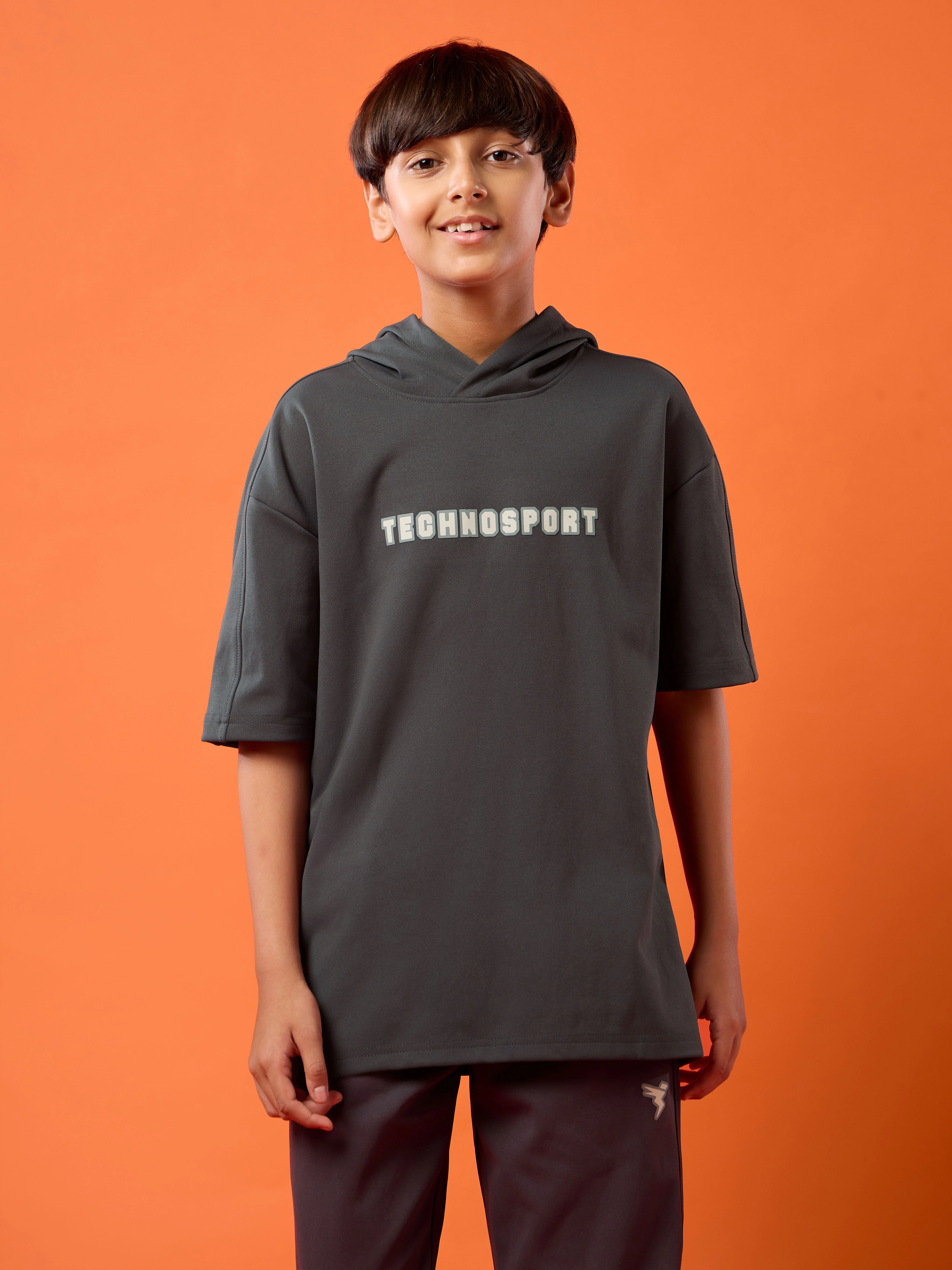 Boys Drop Shoulder Relaxed Hooded T-shirt - Image 2